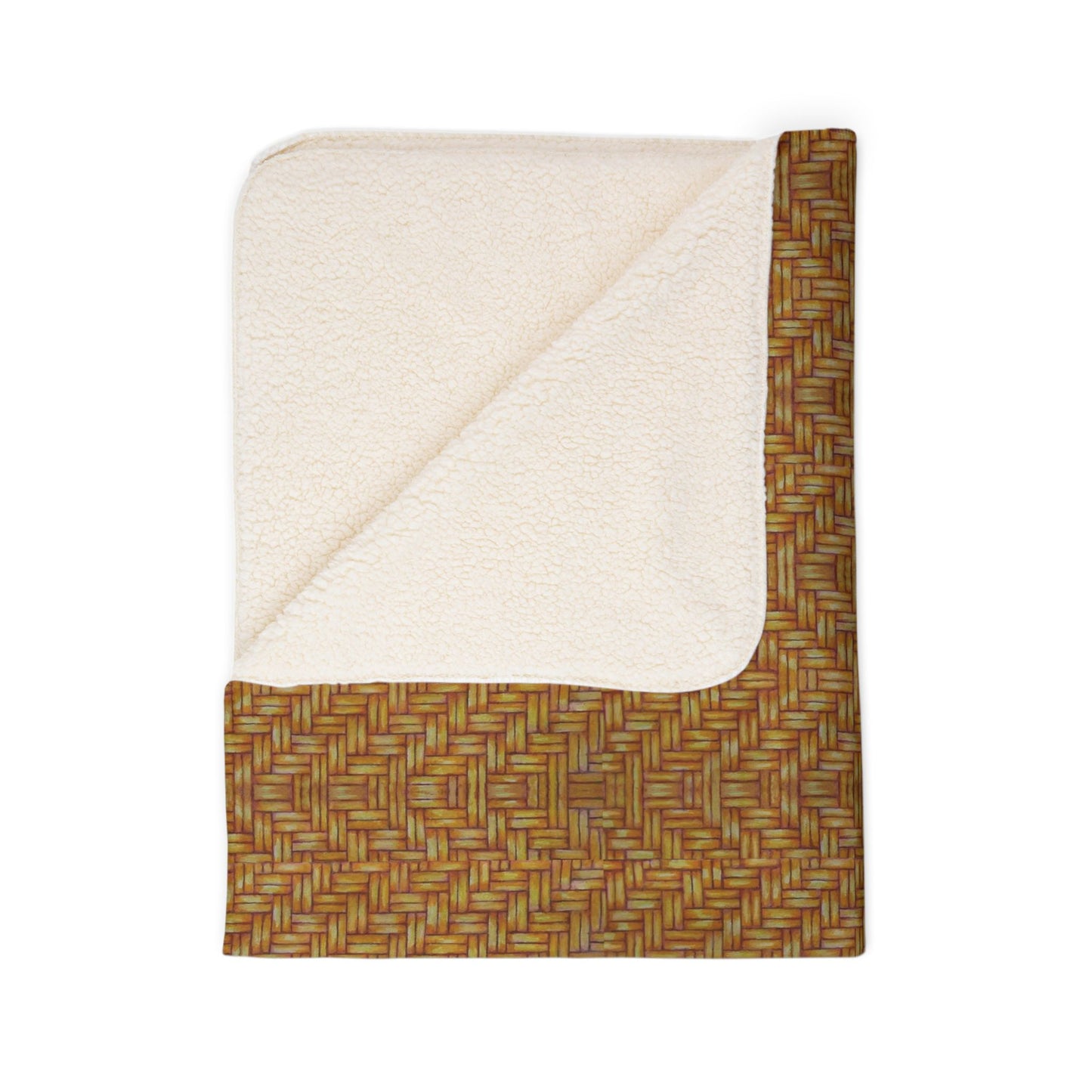 Fleece Sherpa Blanket, SouthEast Native American Basketweave Design
