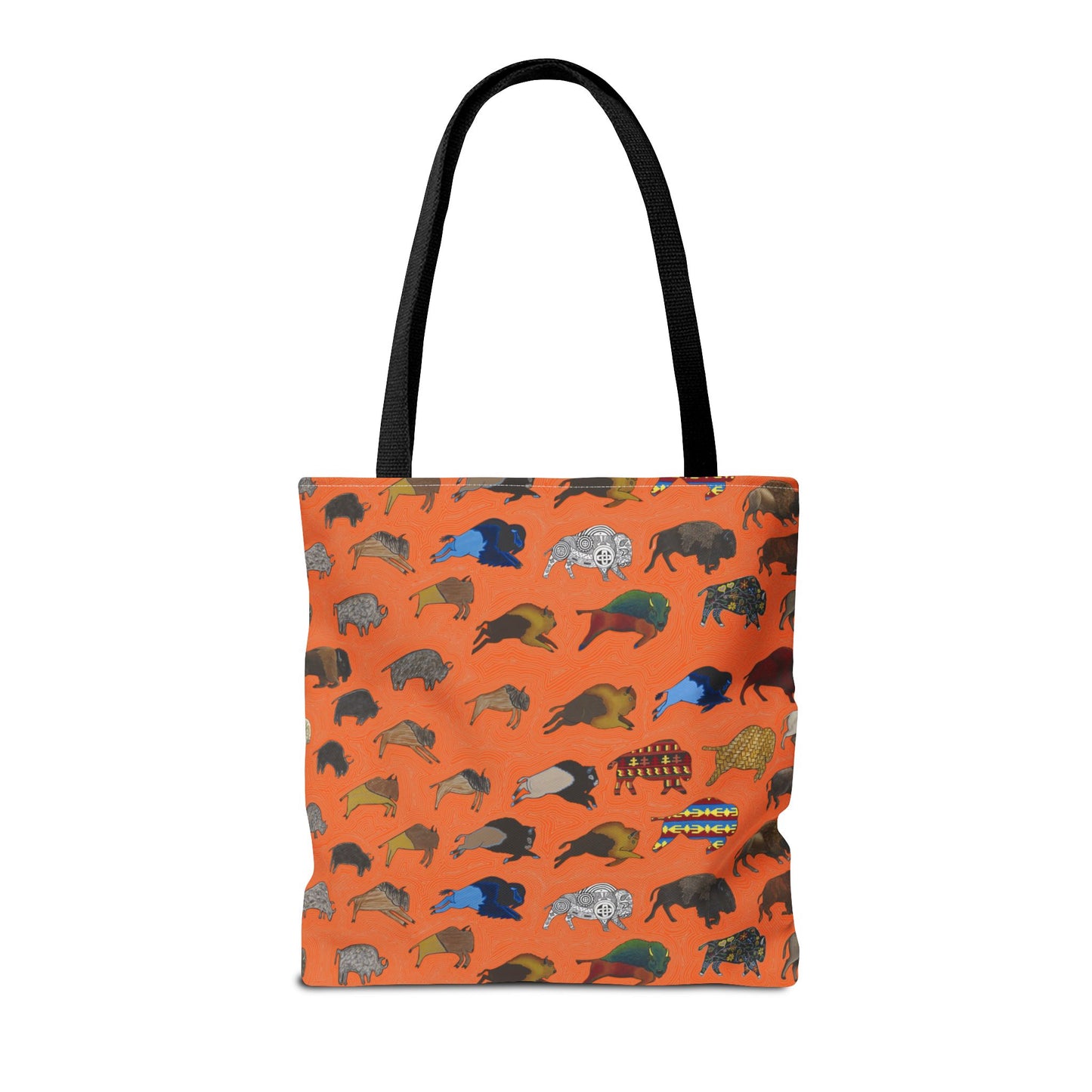 Tote Bag, Orange, Bison Transition, Buffalo, Native America