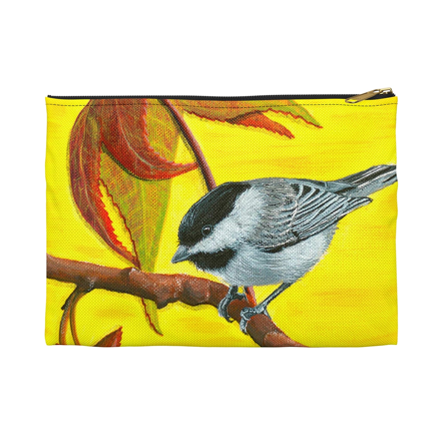 Accessory Pouch, Chickadee, Fall Theme, Yellow