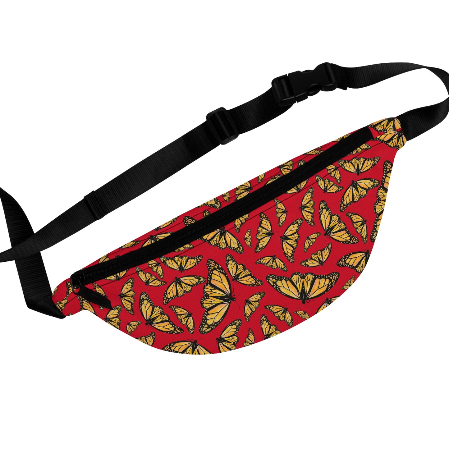 Fanny Pack, Red, Monarch, Butterfly, Kamama