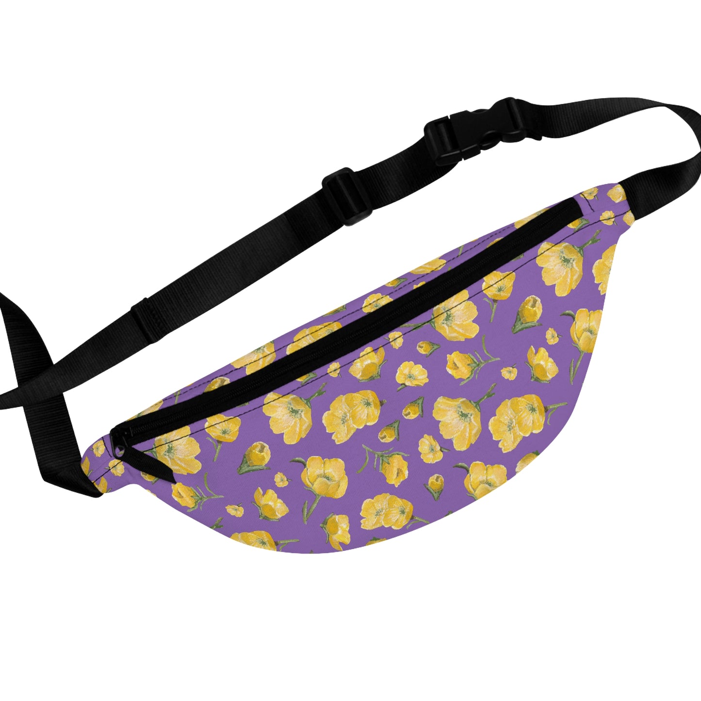 Fanny Pack, Purple, Buttercups, Wildflowers, Yellow Floral, Oklahoma
