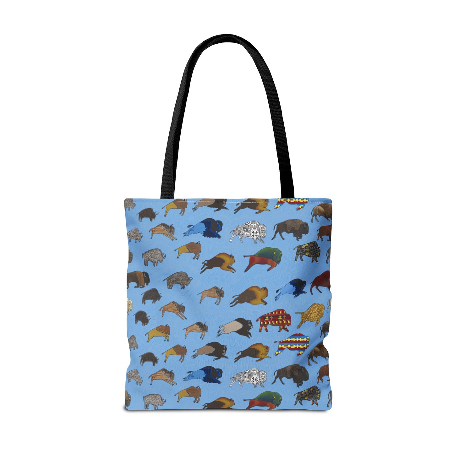 Tote Bag, Blue, Bison Transition, Buffalo, Native American