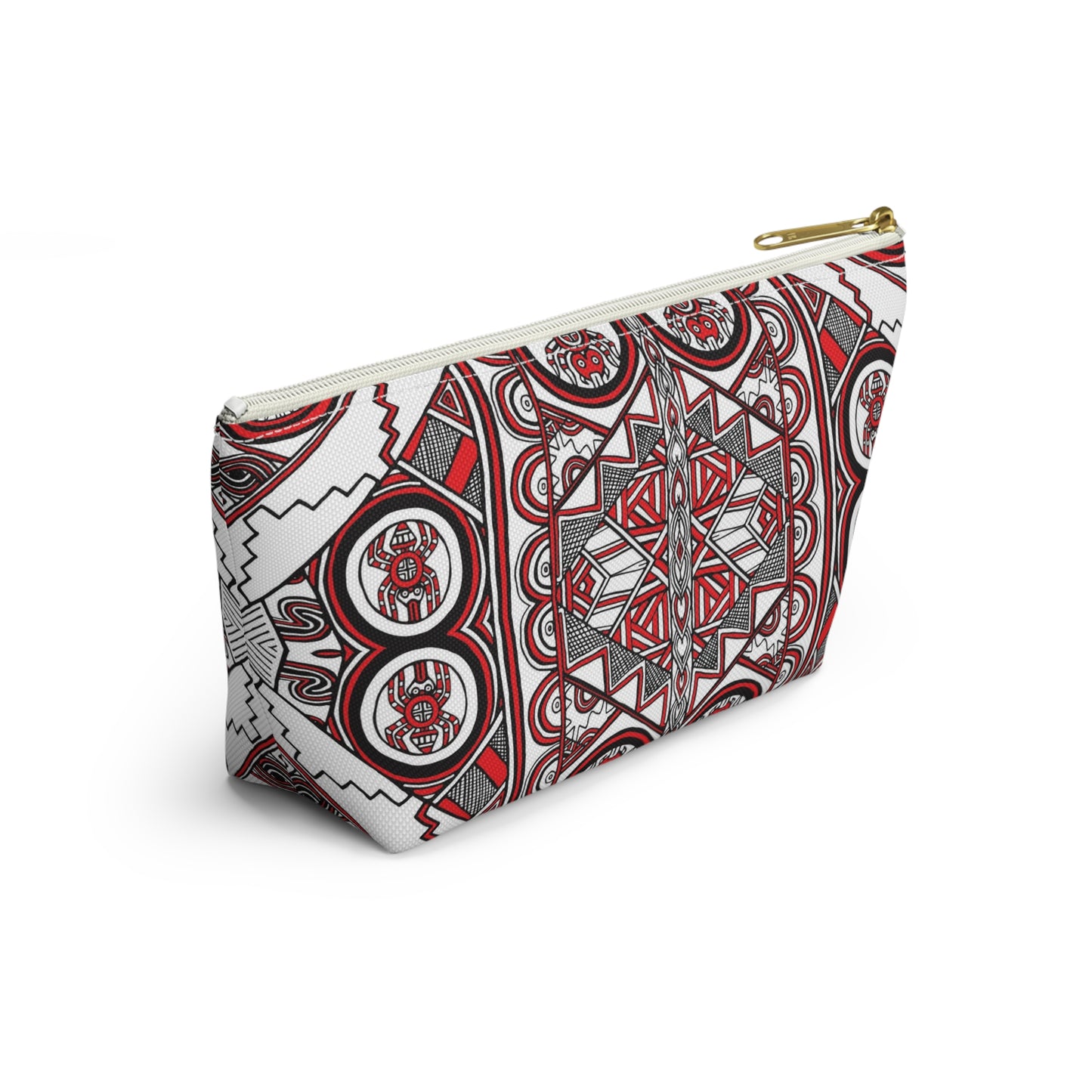 Accessory Pouch w T-bottom, SouthEast Spider Motif, Grandmother Spider, Native Design, Ancient Tribal Mound Symbols