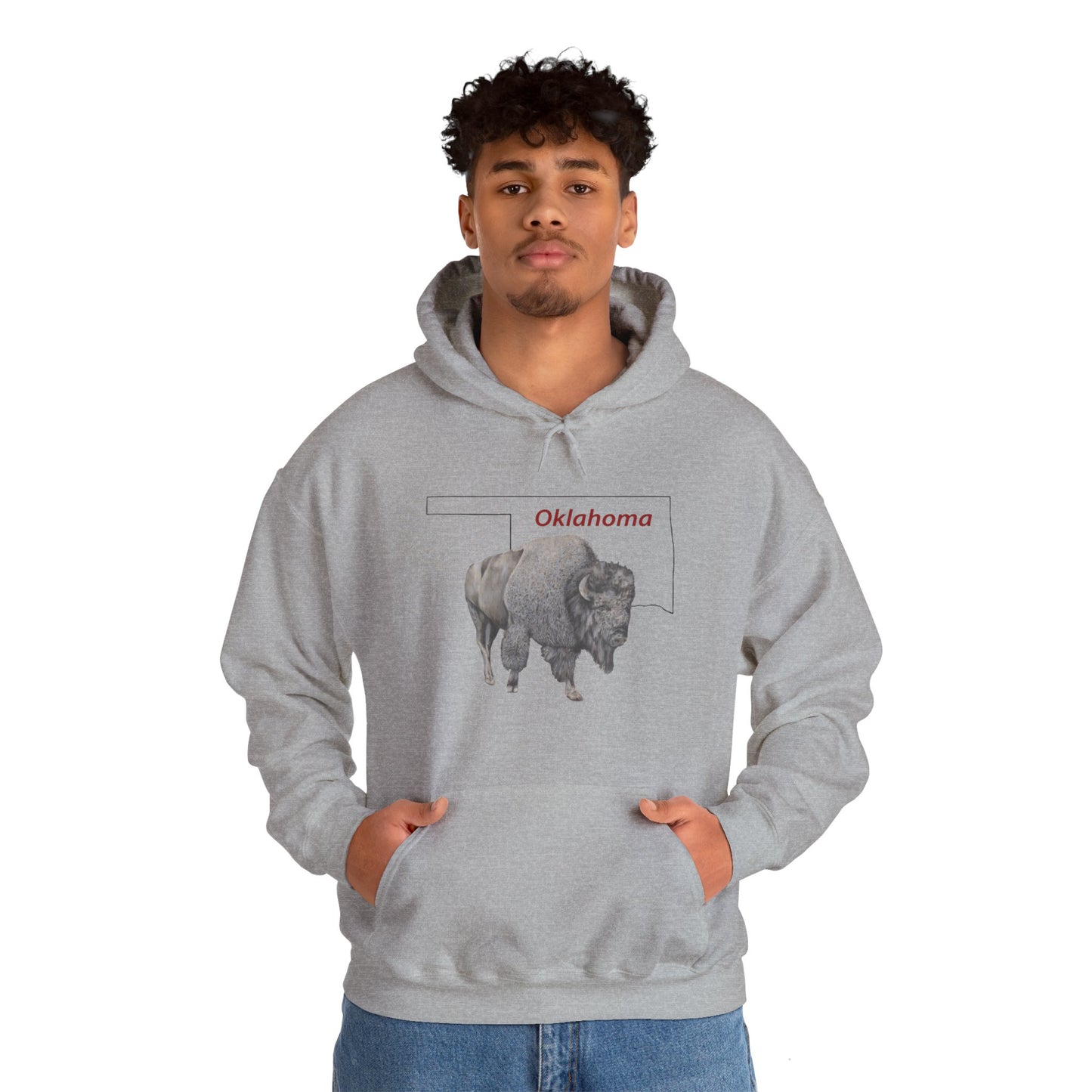 Unisex Heavy Blend™ Hooded Sweatshirt, Oklahoma, Bison