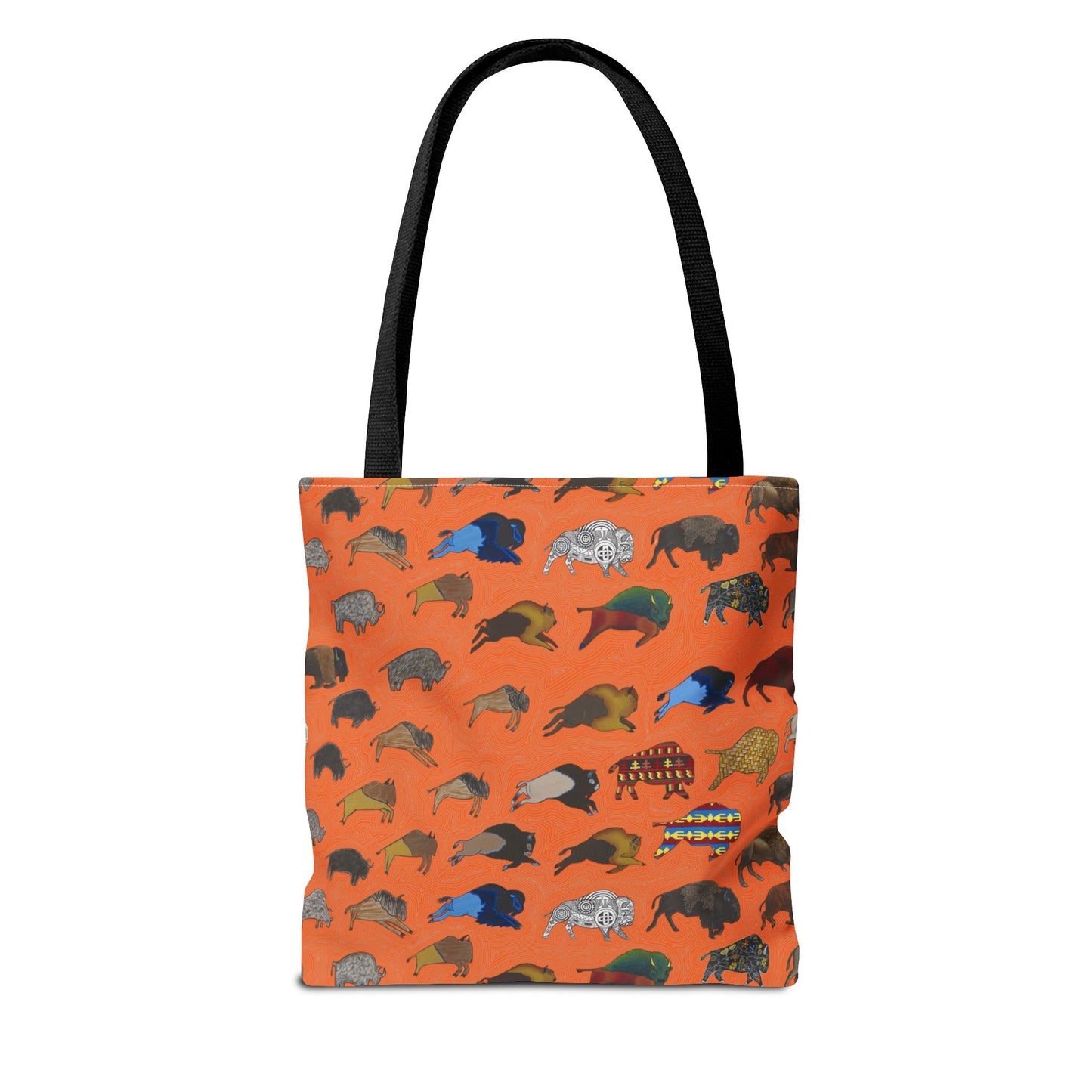 Tote Bag, Orange, Bison Transition, Buffalo, Native America