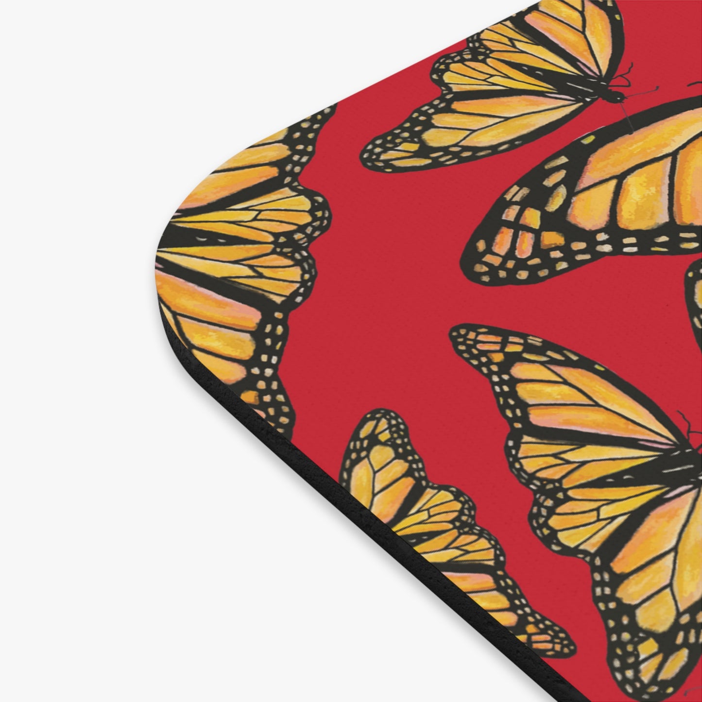 Mouse Pad, Red, Monarch, Butterfly, Kamama