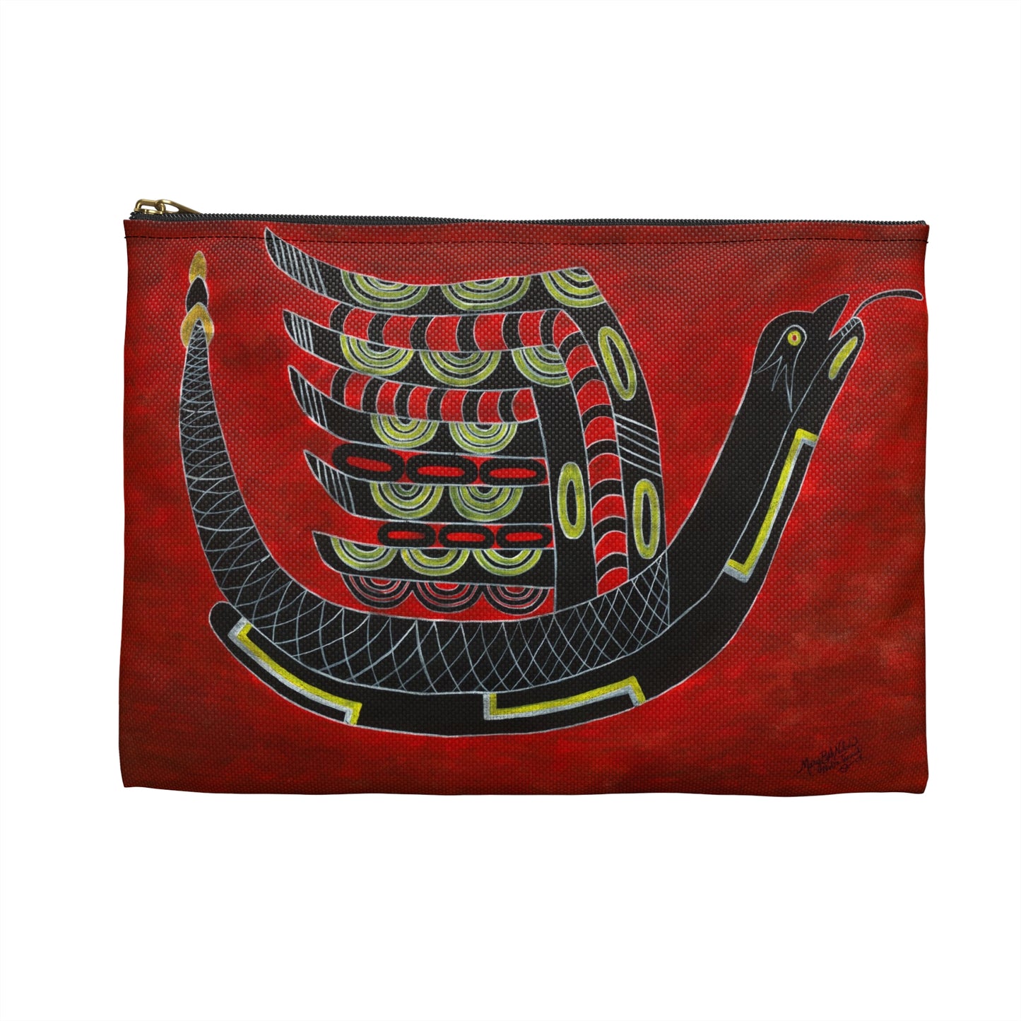 Accessory Pouch, Bird Serpent, SouthEast Mound Symbol, Ancient Tribal Motif