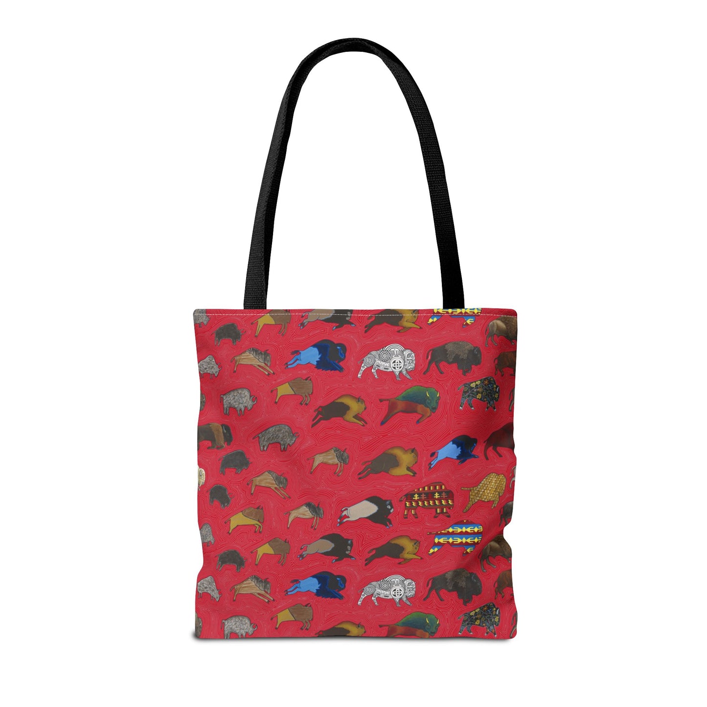 Tote Bag, Red, Bison Transition, Buffalo, Native American