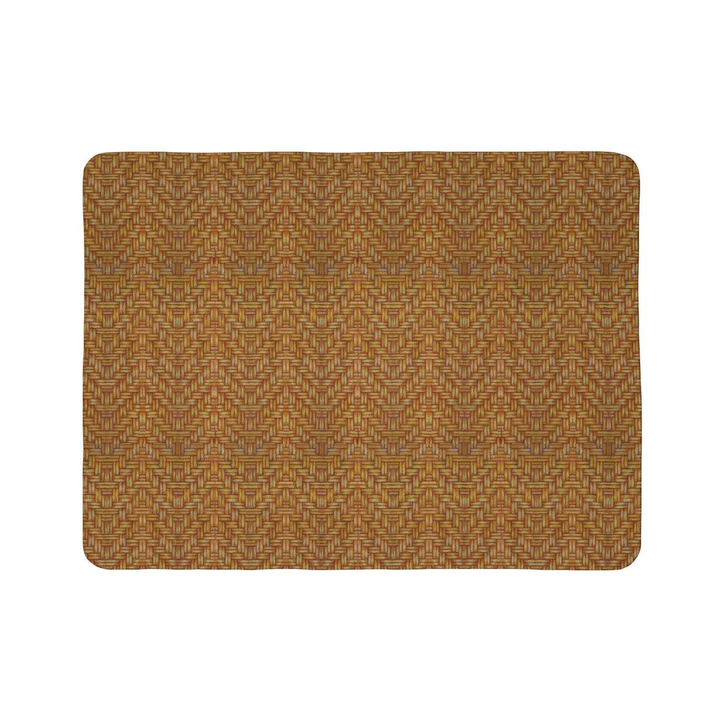 Fleece Sherpa Blanket, SouthEast Native American Basketweave Design