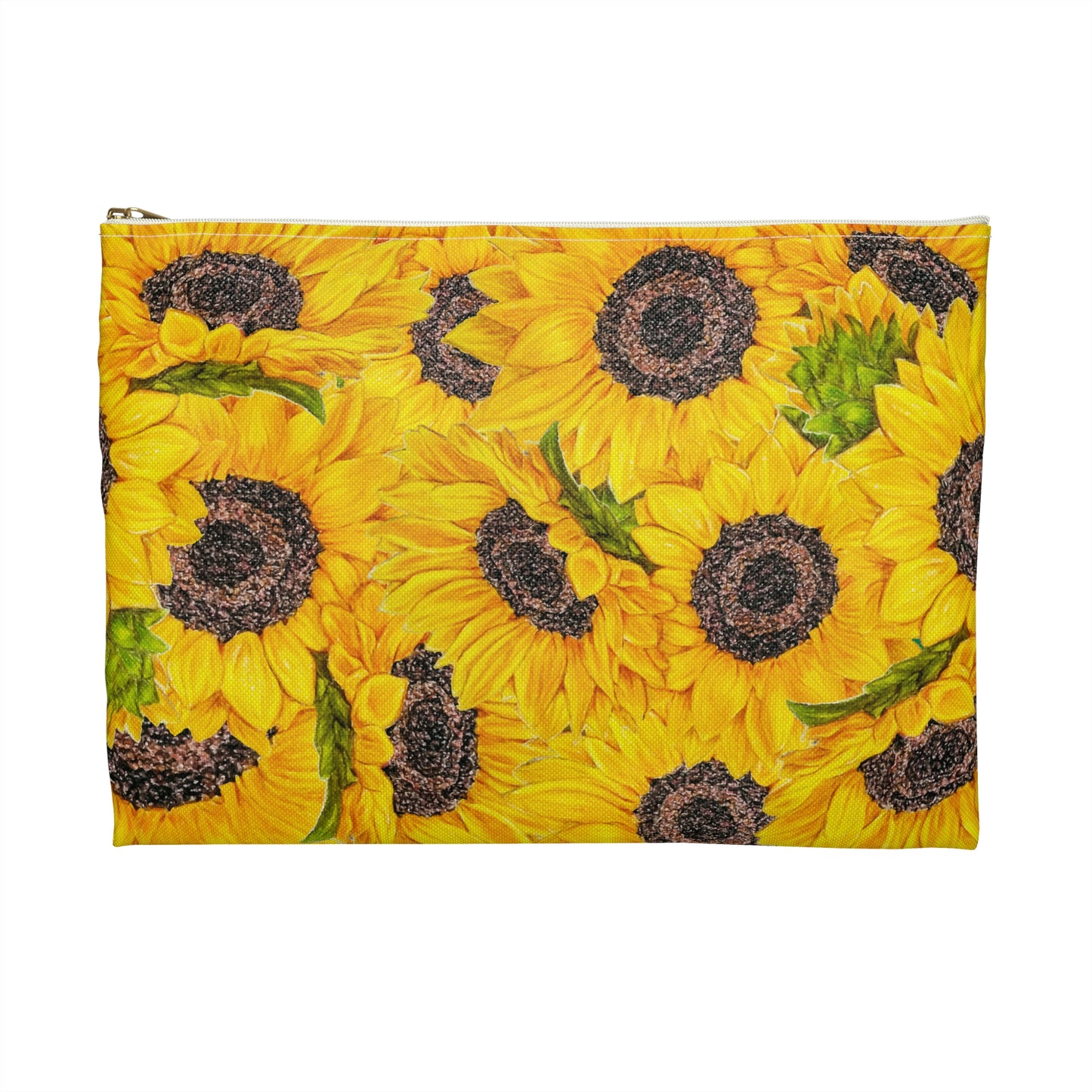 Accessory Pouch, Sunflower Theme, Oklahoma Wildflower, Yellow Floral, Sunflower Art
