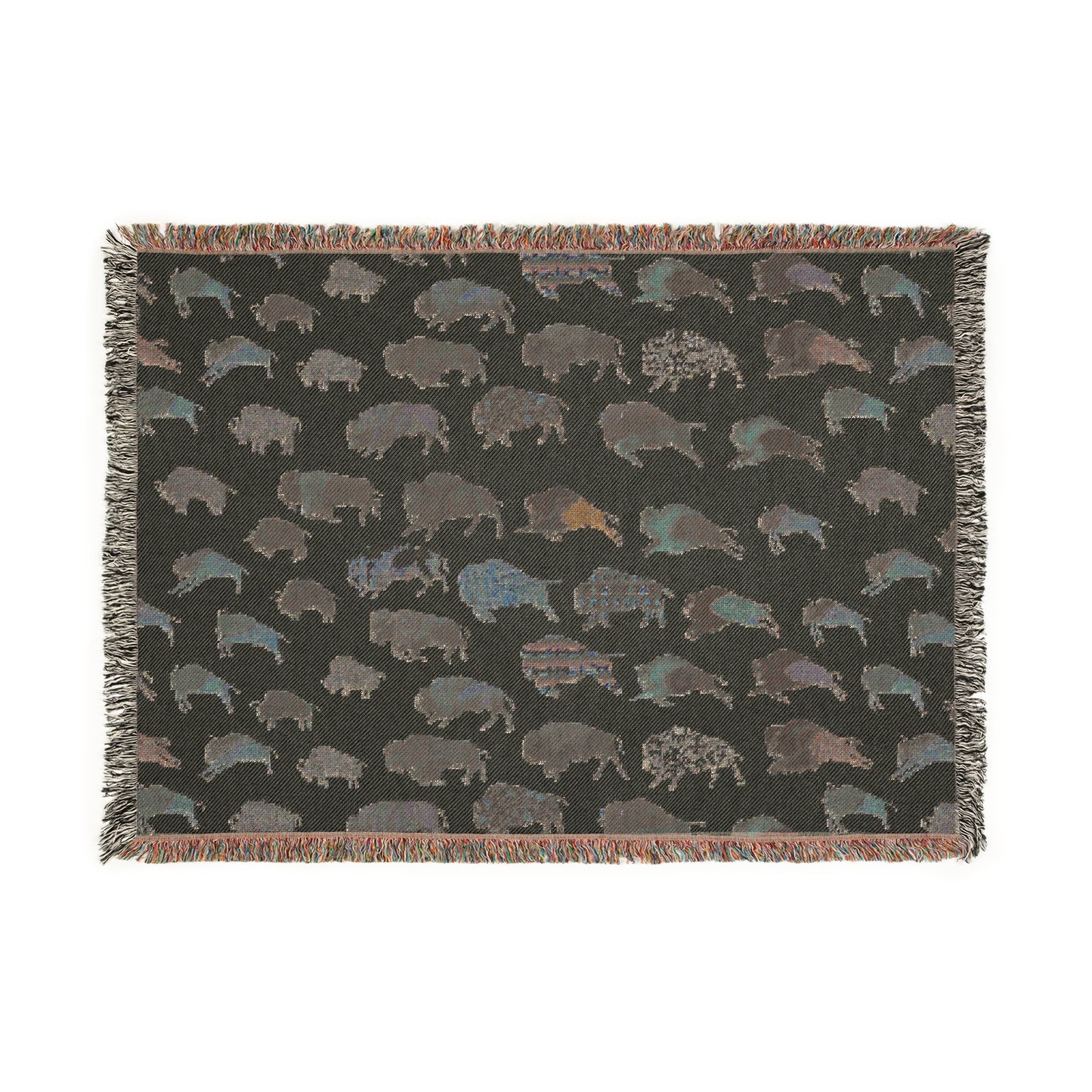 Woven Blanket Bison Art Transition