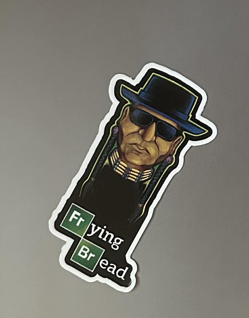 Vinyl Sticker, Frying Bread, Walter Red