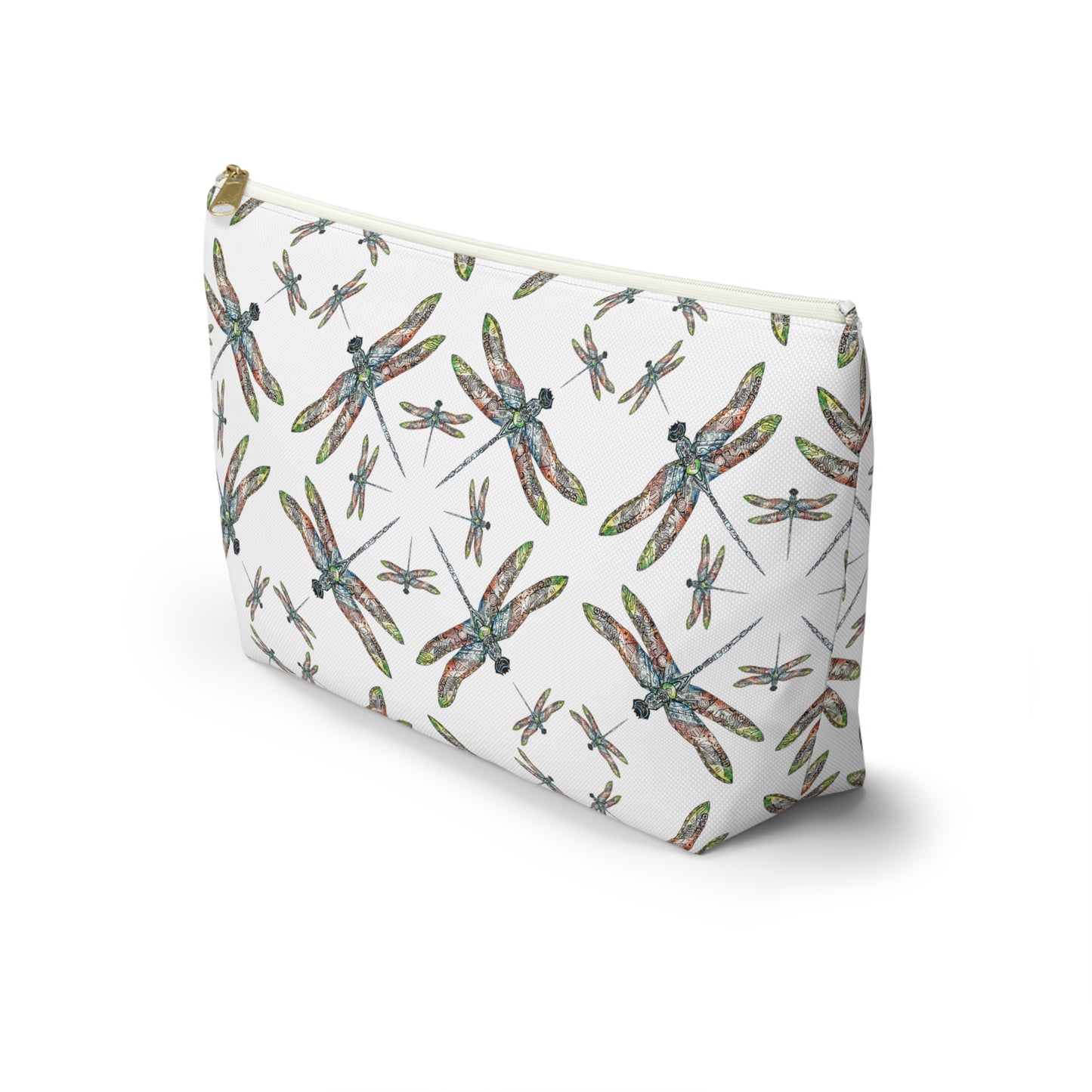 Accessory Pouch w T-bottom, Dragonfly, Native American Design