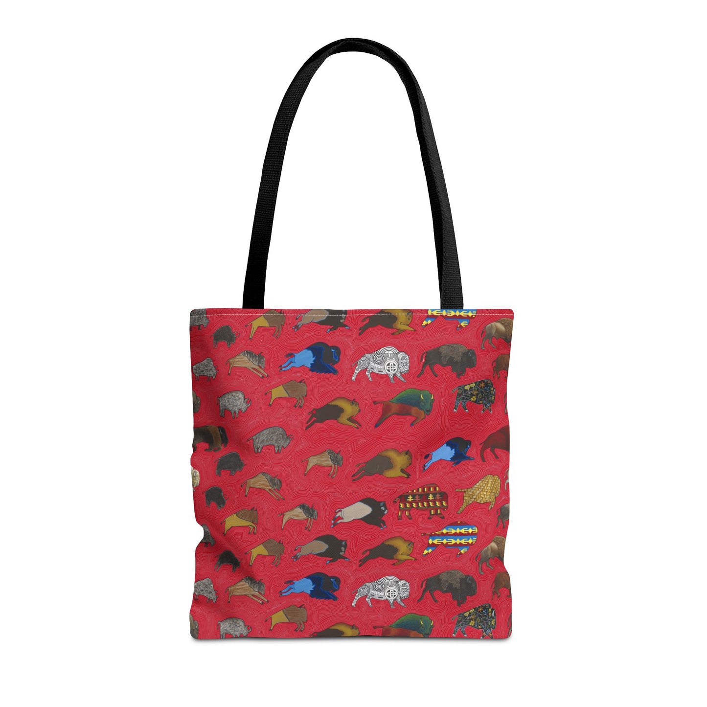 Tote Bag, Red, Bison Transition, Buffalo, Native American