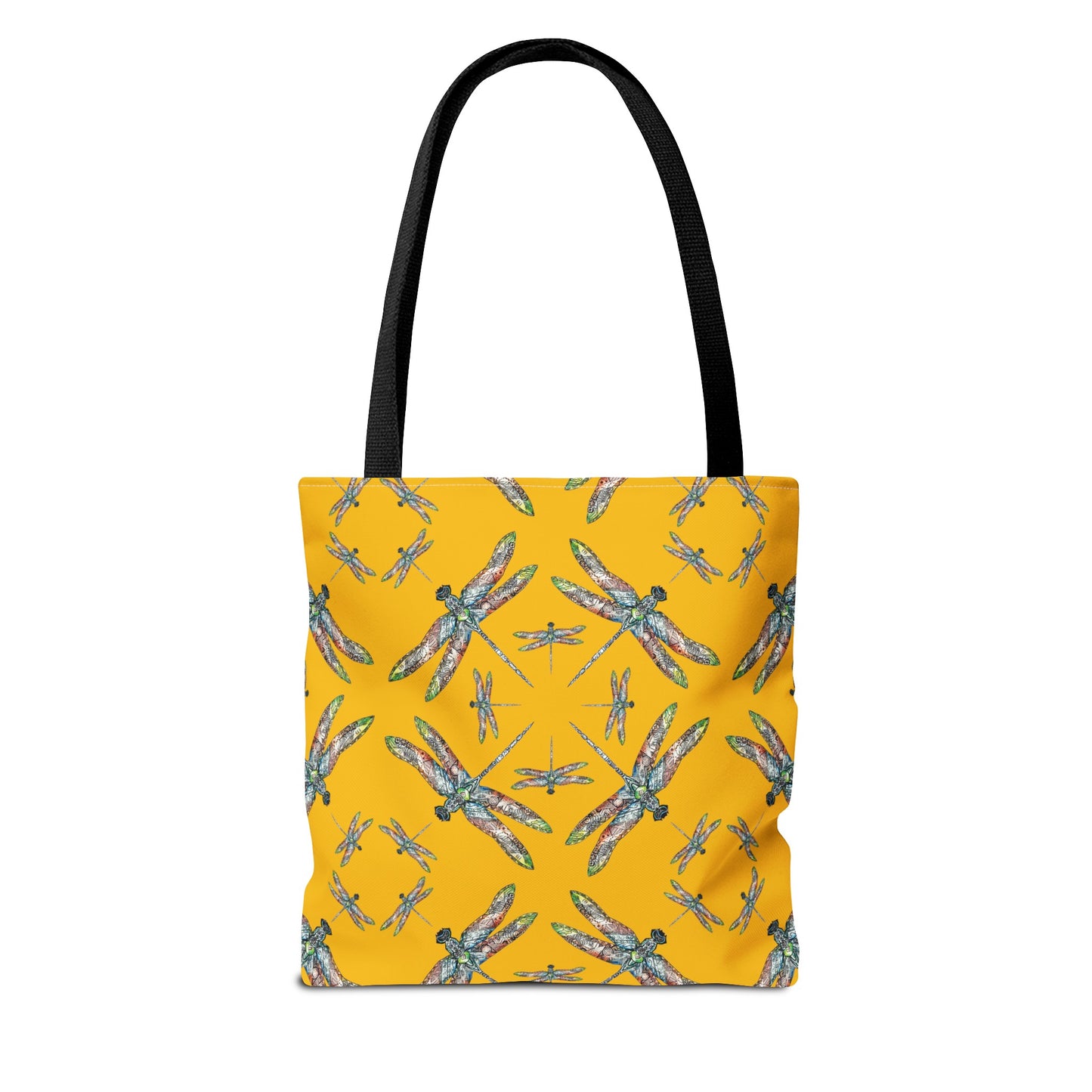 Dragonfly Tote Bag, Yellow, Shoulder bag, Powwow tote, Carry all