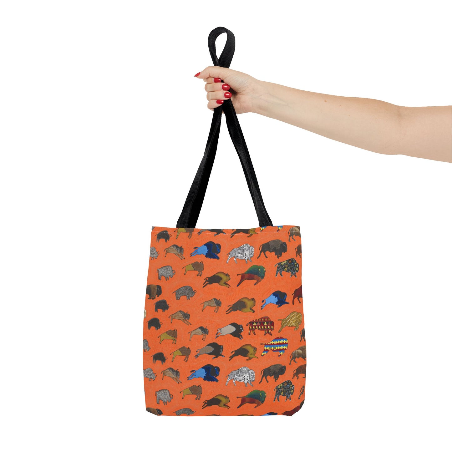 Tote Bag, Orange, Bison Transition, Buffalo, Native America
