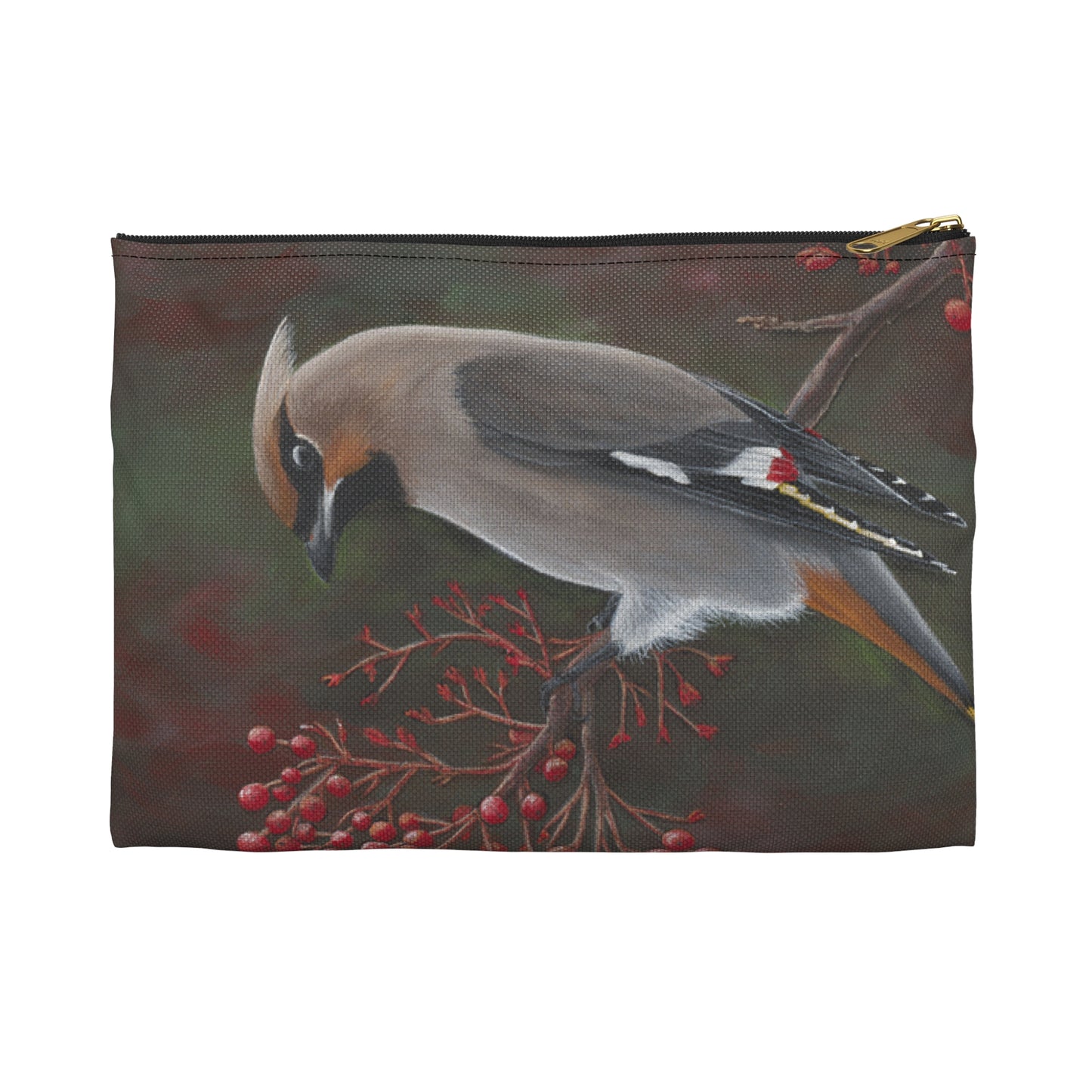Accessory Pouch, Cedar Waxwing, Wild Bird, Song Bird, Travel Bag