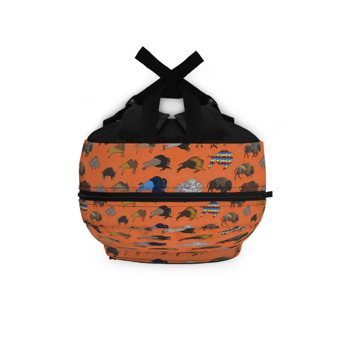 Backpack, Orange, Bison Transition, Buffalo, Native American, Back to School, Camping, Hiking, Travel