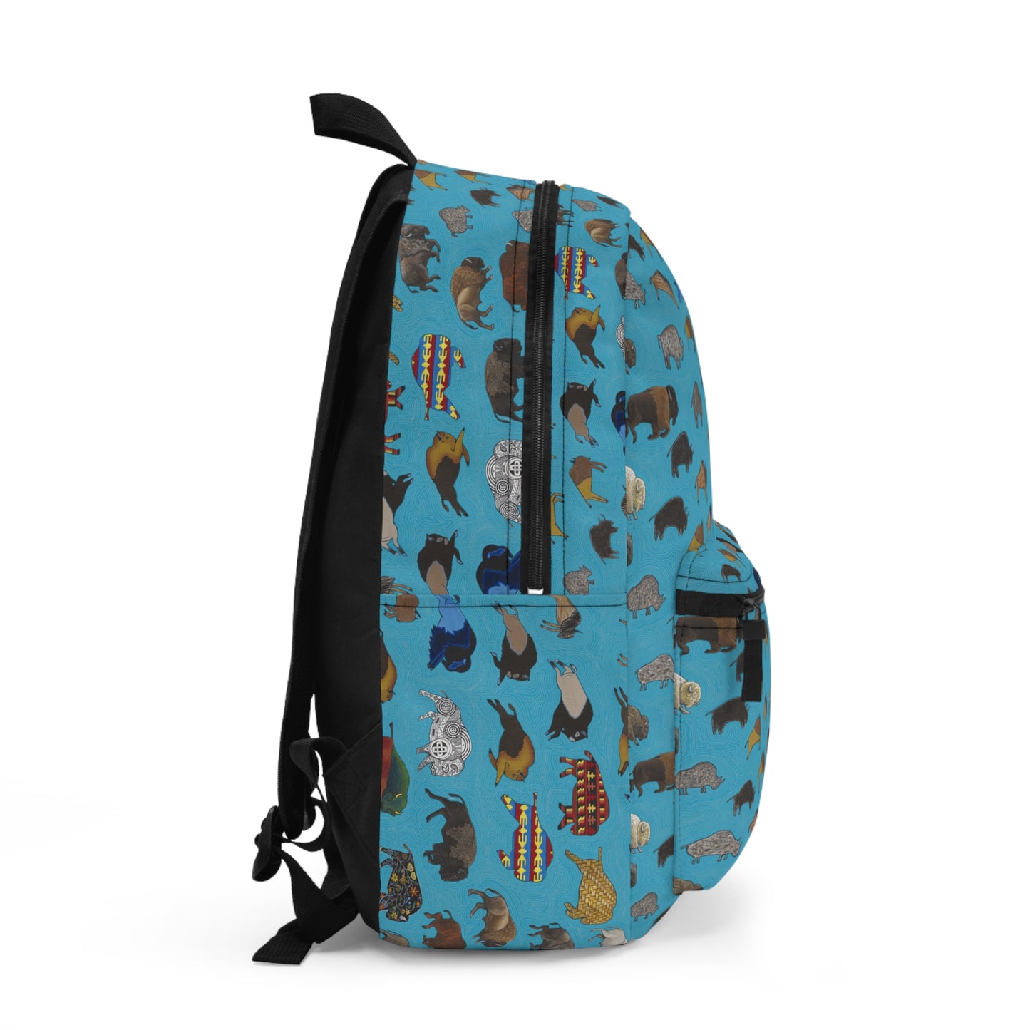 Backpack, Turquoise, Bison Transition, Buffalo, Native American, Back to School, Camping, Hiking, Travel