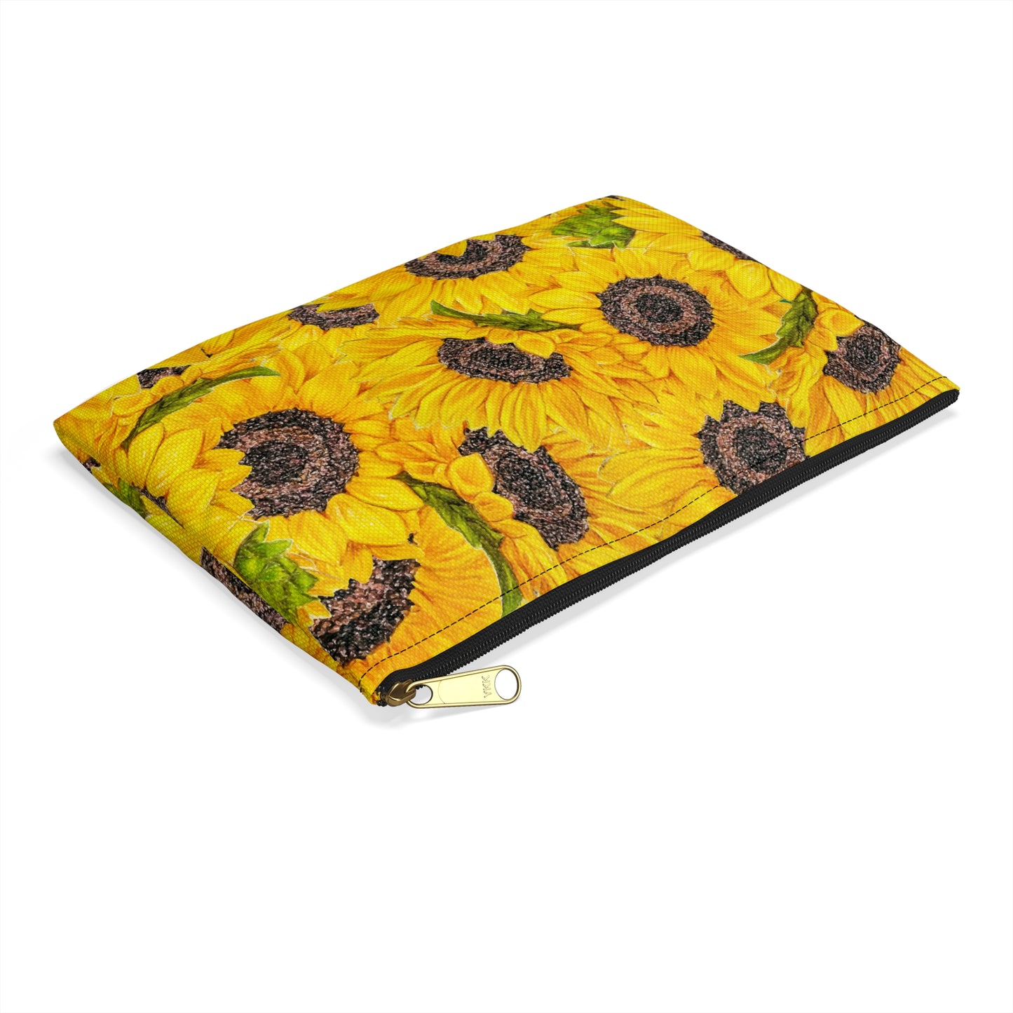 Accessory Pouch, Sunflower Theme, Oklahoma Wildflower, Yellow Floral, Sunflower Art