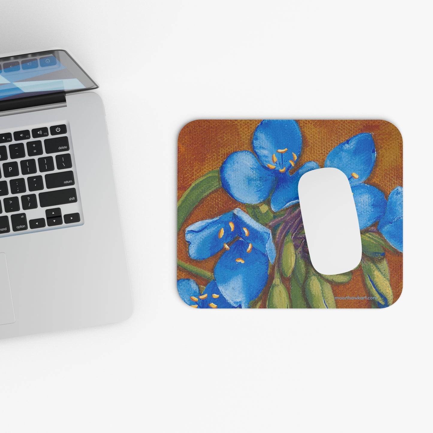 Mouse Pad (Rectangle), Spiderwort, Blue Floral, Oklahoma, Native Wildflower, Flowers