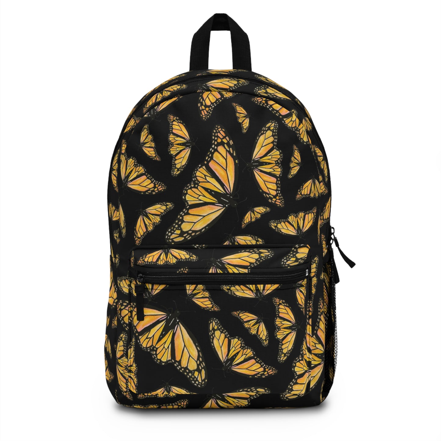 Butterfly Pattern on Black Backpack - Stylish and Unique Accessory for Nature Lovers