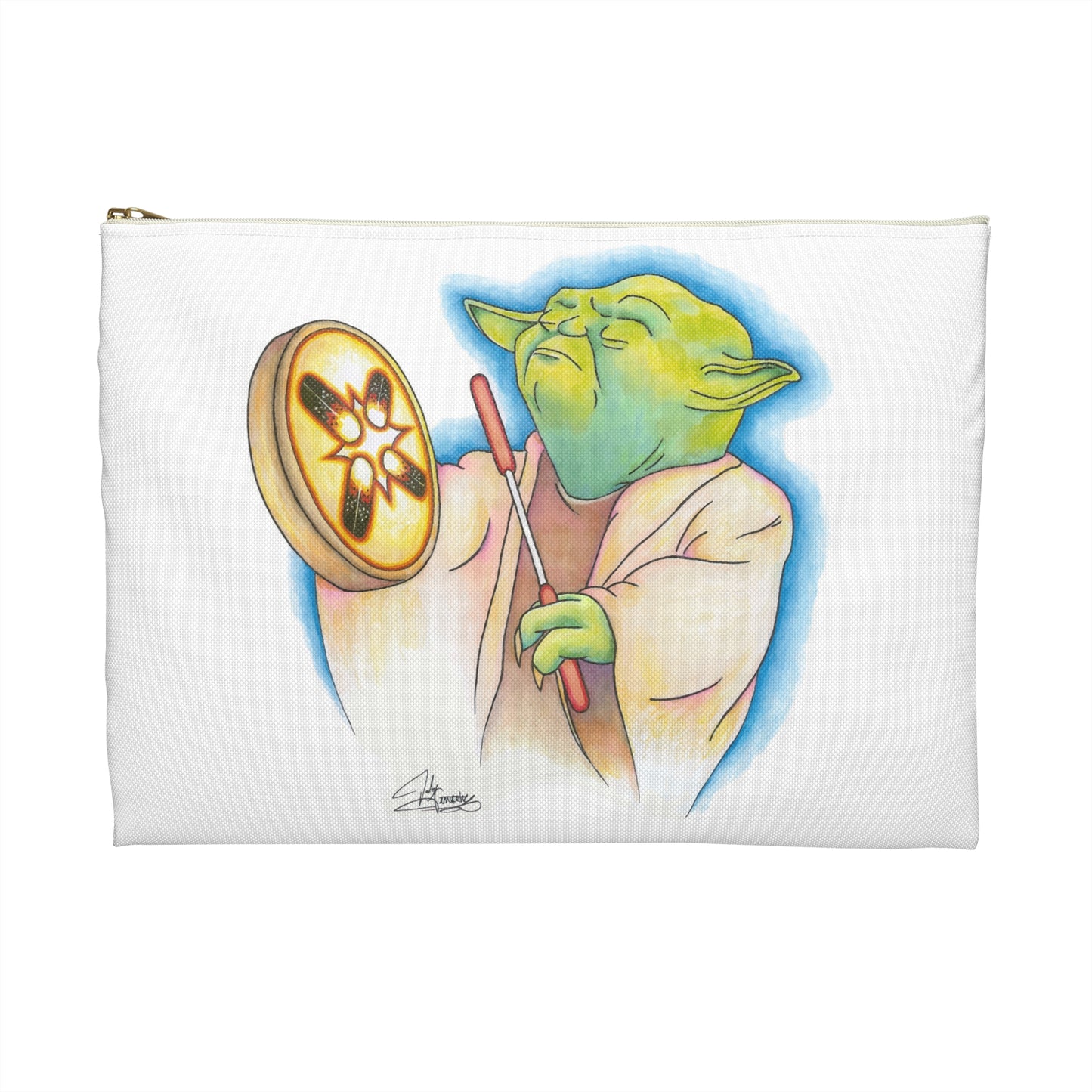 Accessory Pouch, Song From Long Ago, Alien Playing Native Hand Drum, Native American, Native Humor, Pop Art