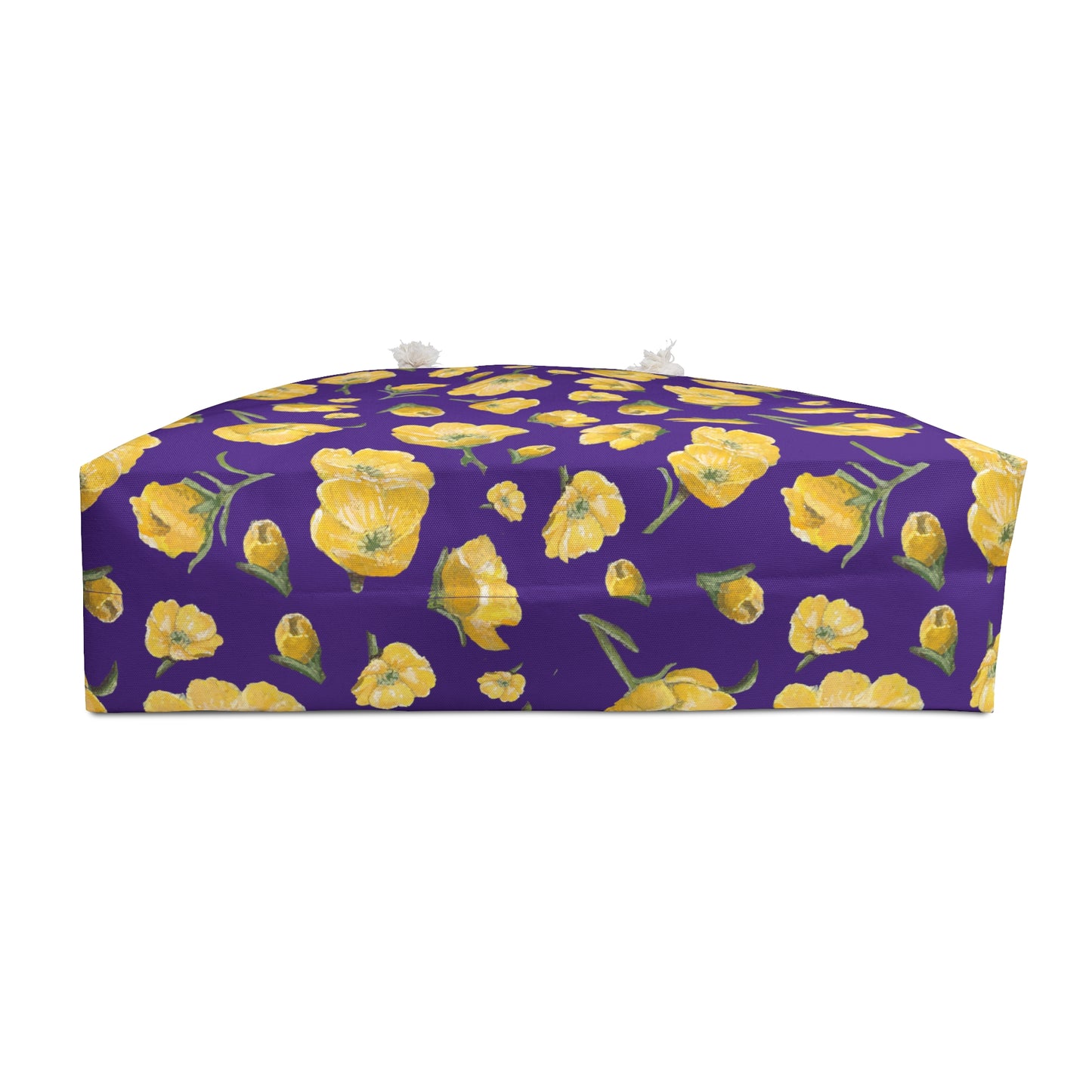 Weekender Bag, Buttercups, Purple Background, Oklahoma Wildflower, Yellow Floral