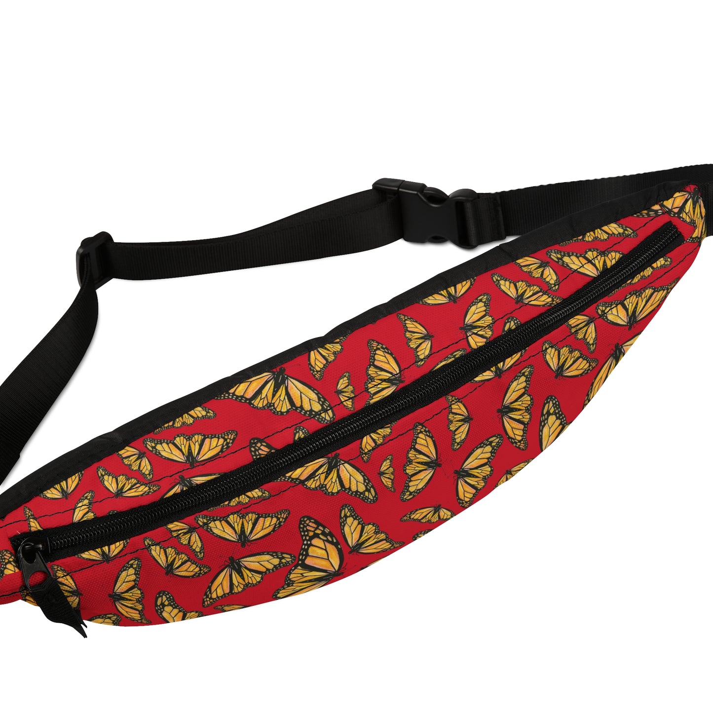 Fanny Pack, Red, Monarch, Butterfly, Kamama