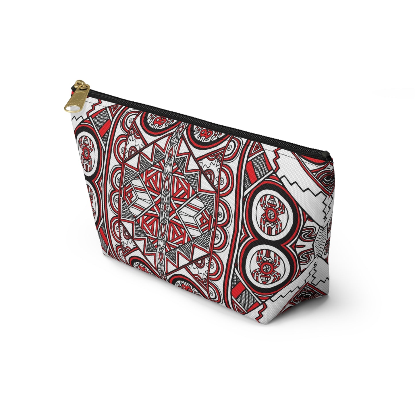 Accessory Pouch w T-bottom, SouthEast Spider Motif, Grandmother Spider, Native Design, Ancient Tribal Mound Symbols