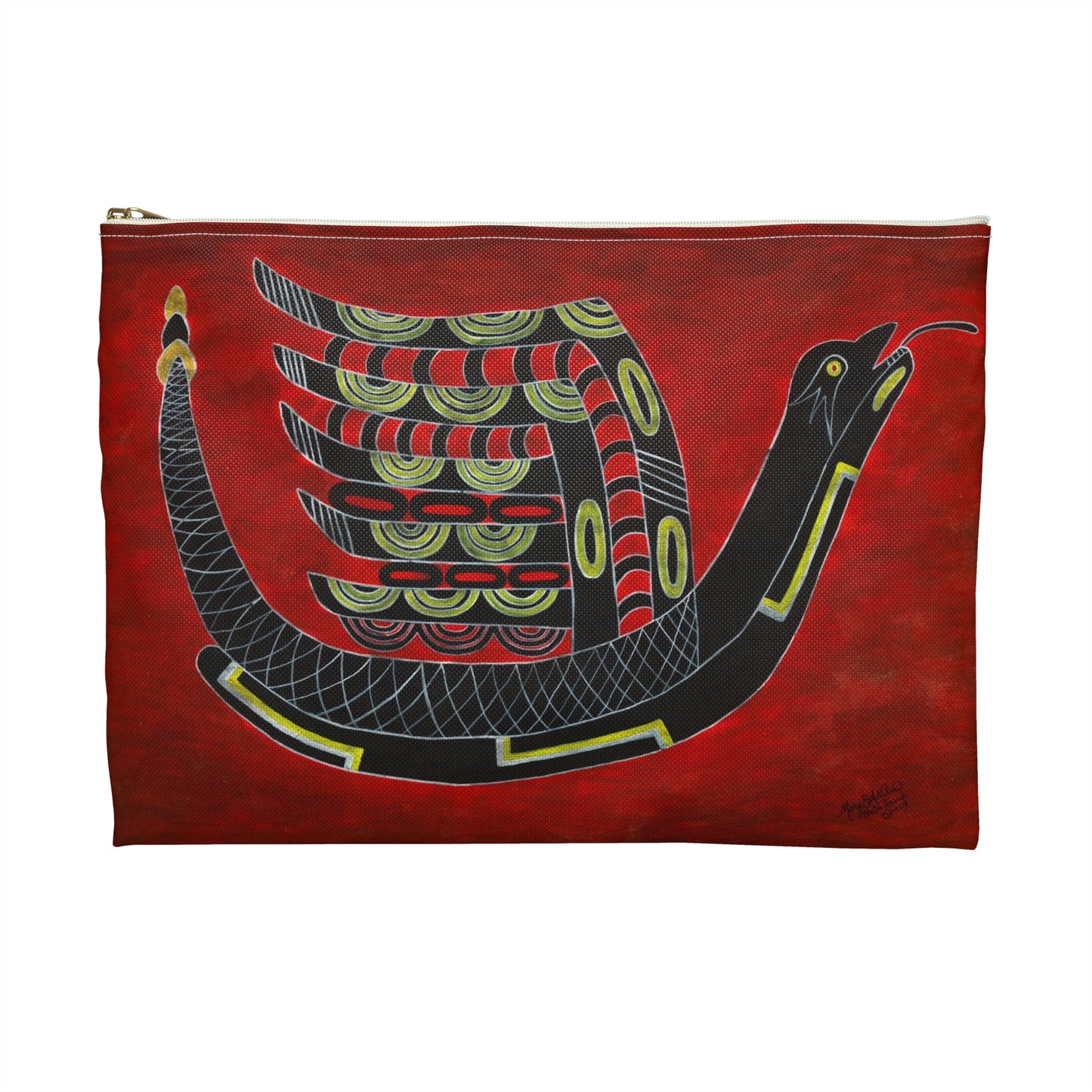 Accessory Pouch, Bird Serpent, SouthEast Mound Symbol, Ancient Tribal Motif