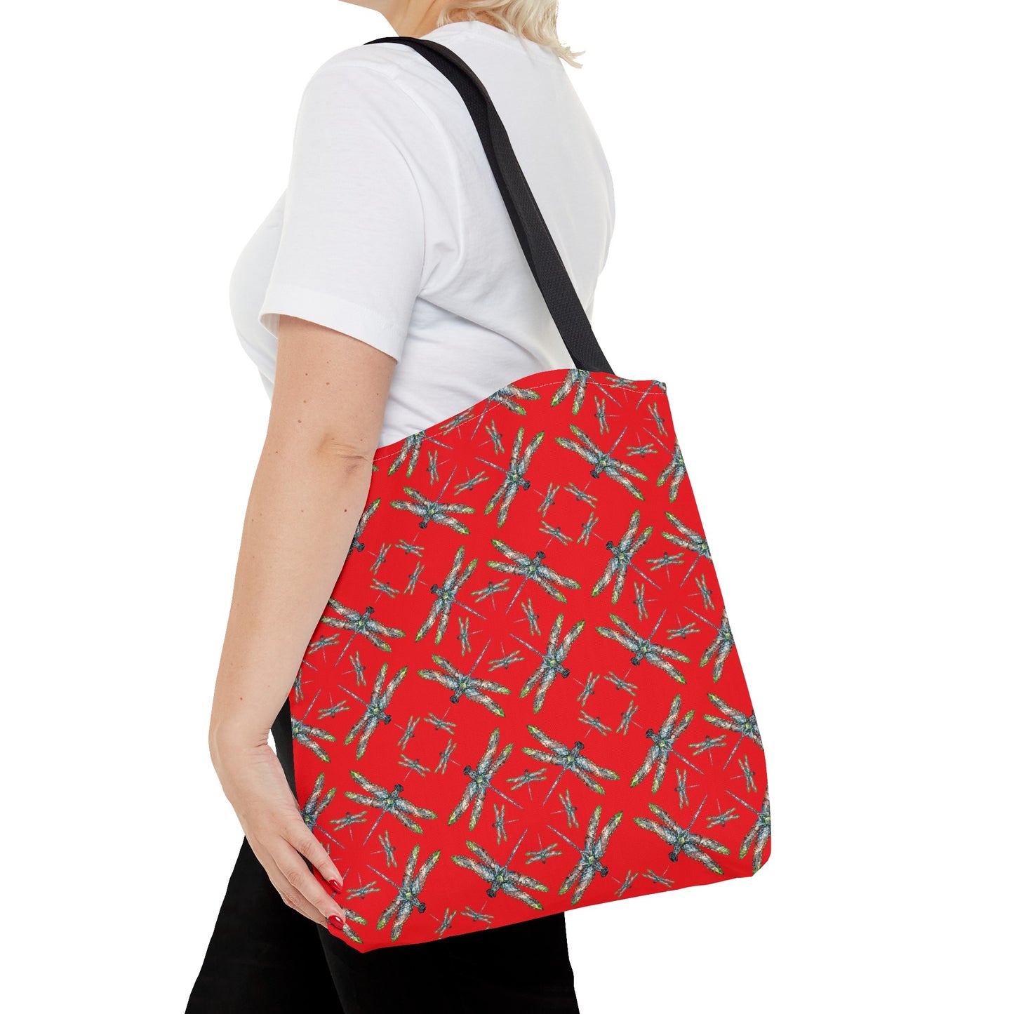 Tote Bag, Dragonfly, Red, Native American Design
