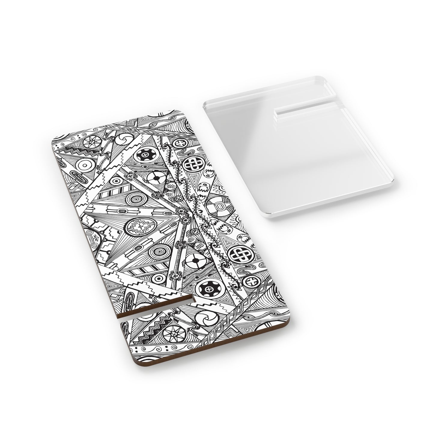Black and White Tribal Motif, Mobile Display Stand for Smartphones