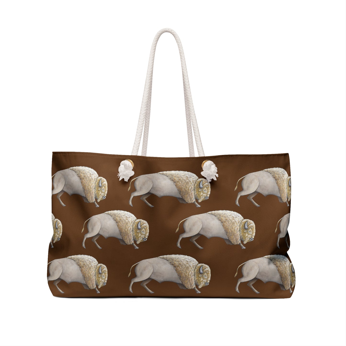 Weekender Bag, Brown, White Bison, Native American, PowWow