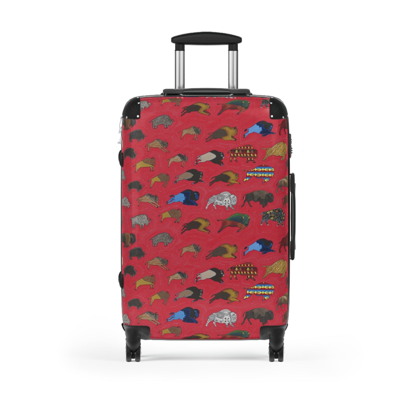 Suitcase, Red, Bison Transition, Buffalo, Native American, Luggage, Carry On