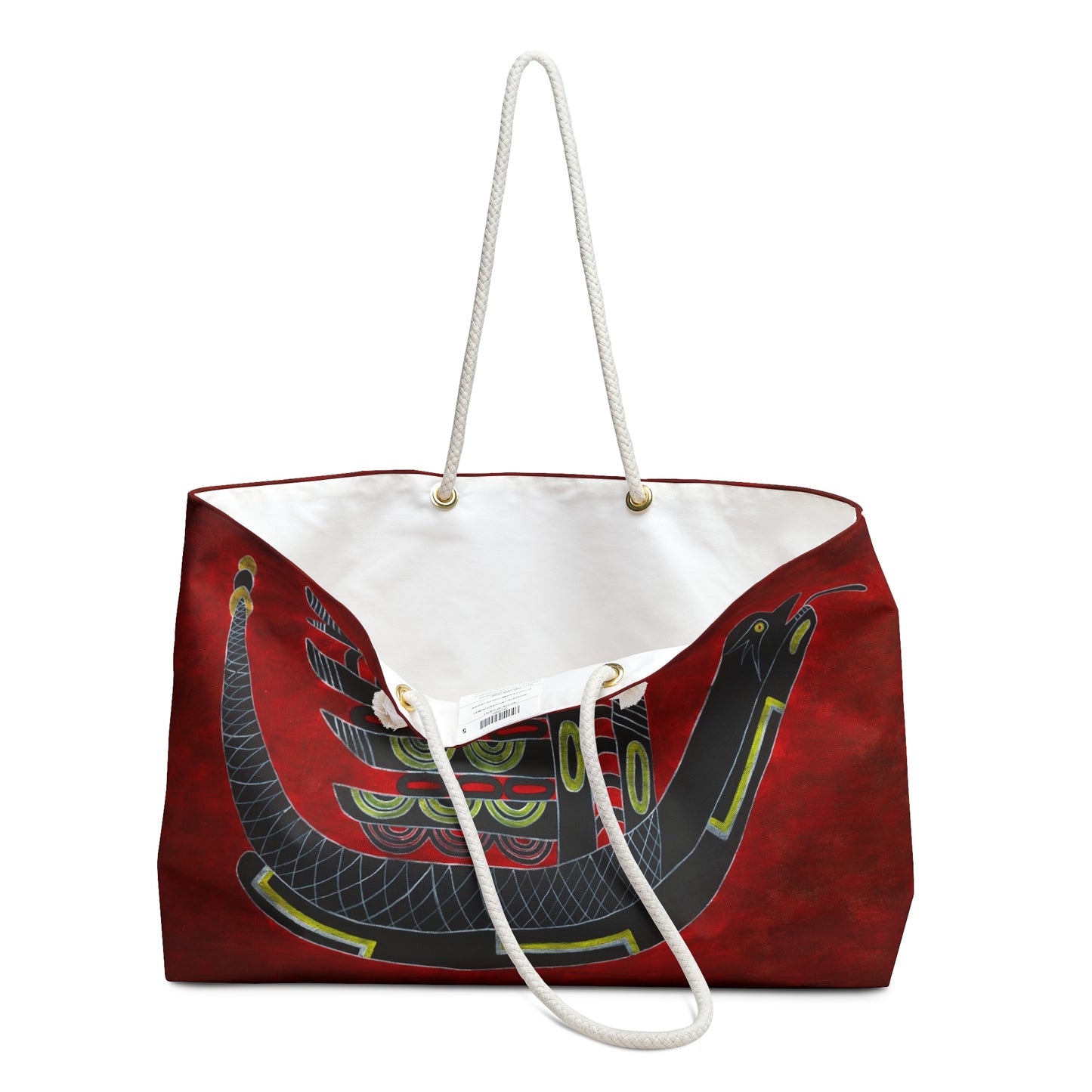 Weekender Bag, Winged Serpent, Bird Serpent, Southeast Tribal Mound Design, Native American