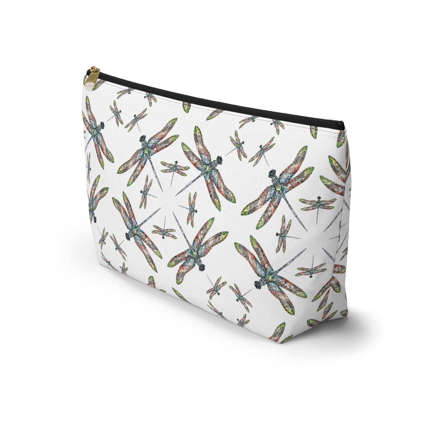 Accessory Pouch w T-bottom, Dragonfly, Native American Design