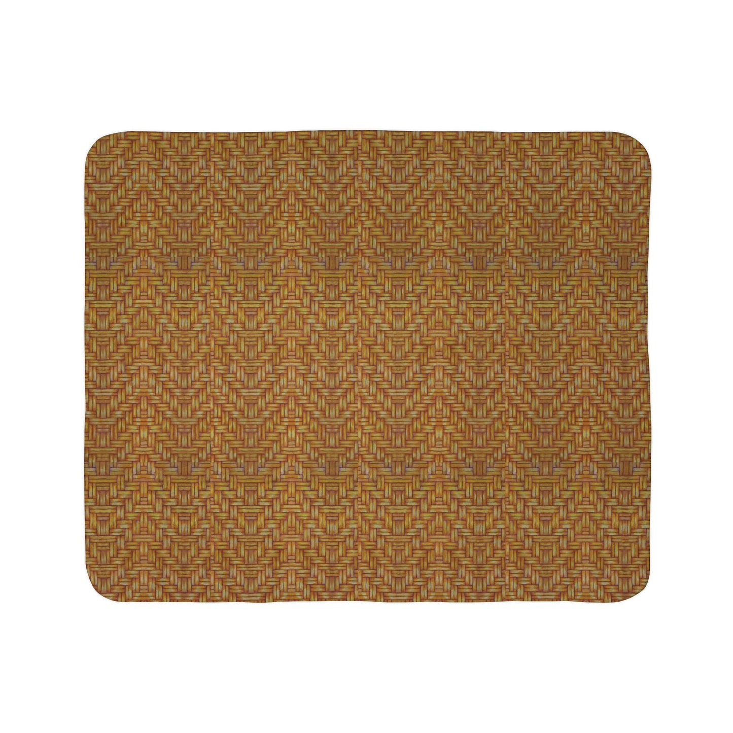 Fleece Sherpa Blanket, SouthEast Native American Basketweave Design