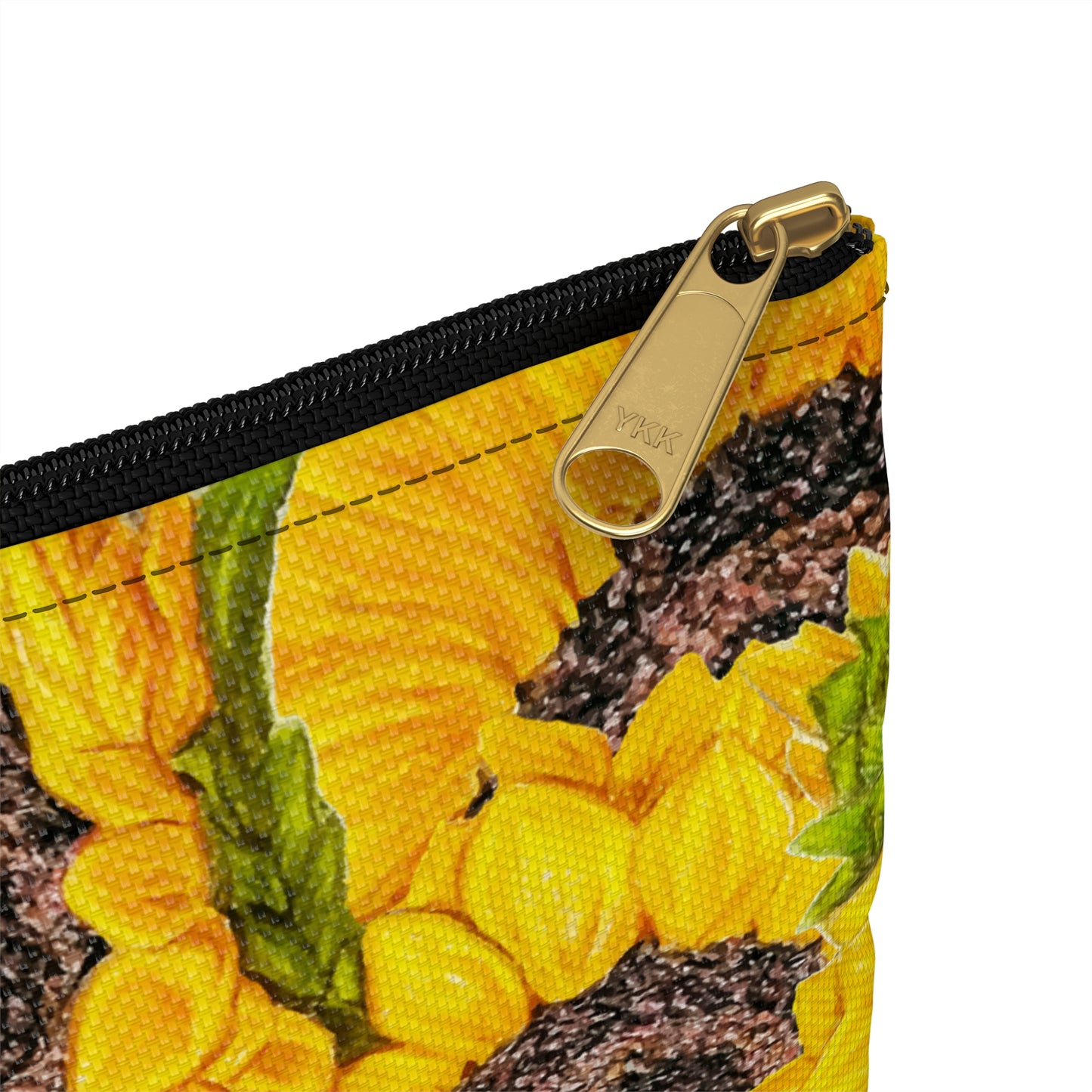 Accessory Pouch, Sunflower Theme, Oklahoma Wildflower, Yellow Floral, Sunflower Art