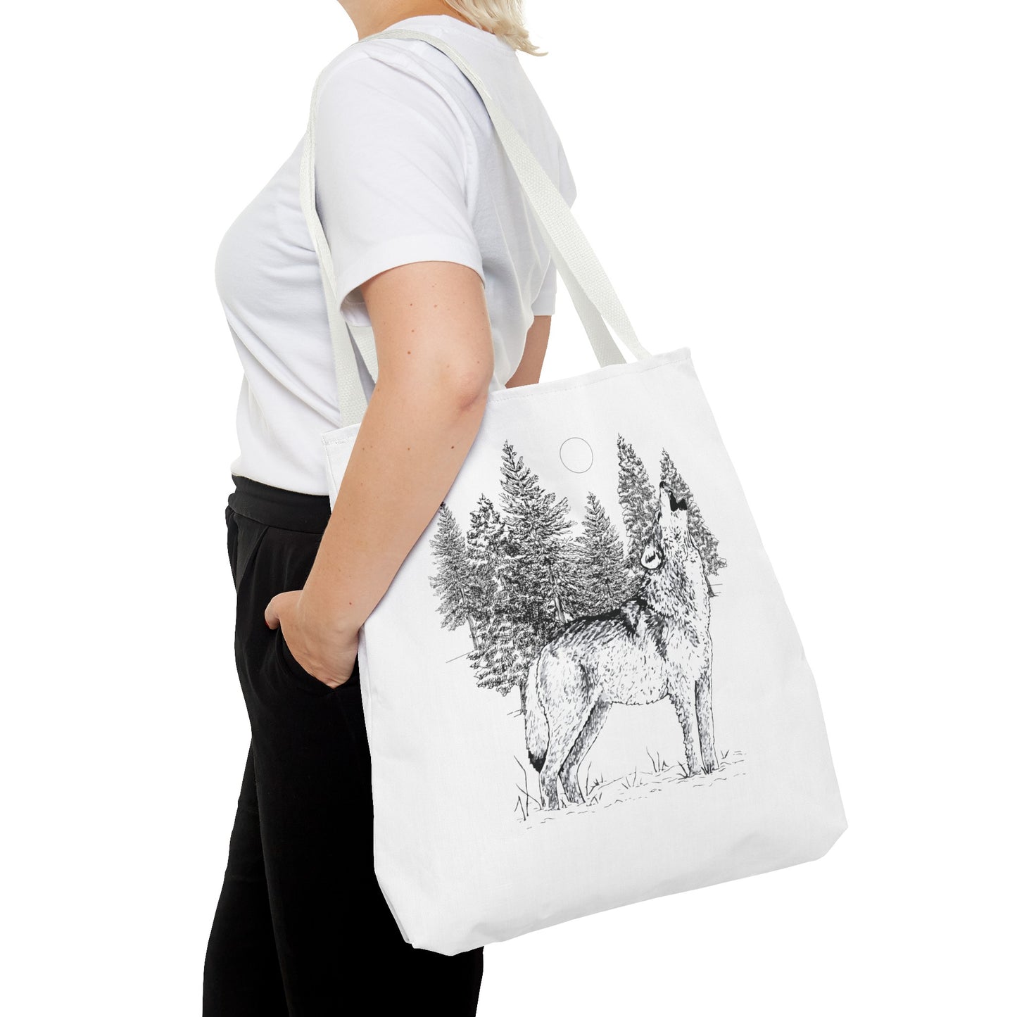 Howling Wolf Tote Bag , Travel tote, Powwow bag, Native American design