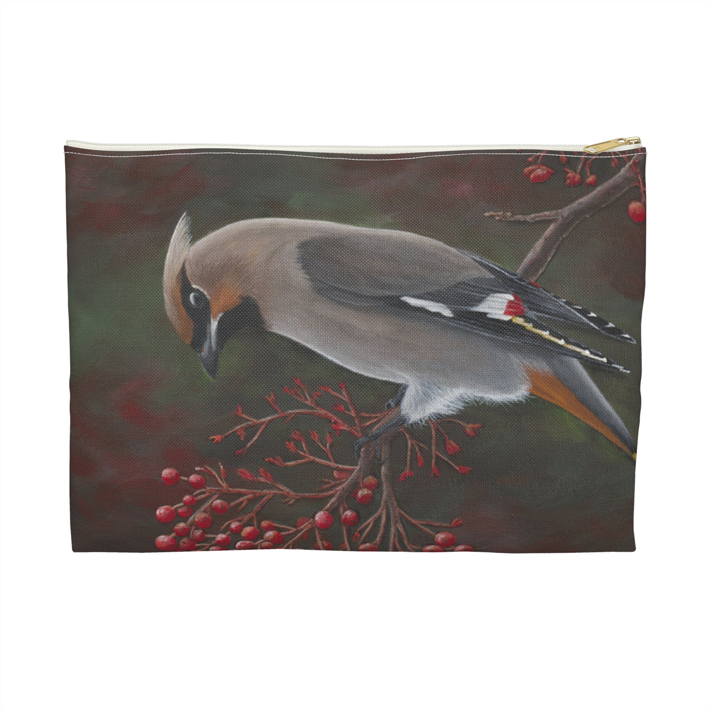 Accessory Pouch, Cedar Waxwing, Wild Bird, Song Bird, Travel Bag