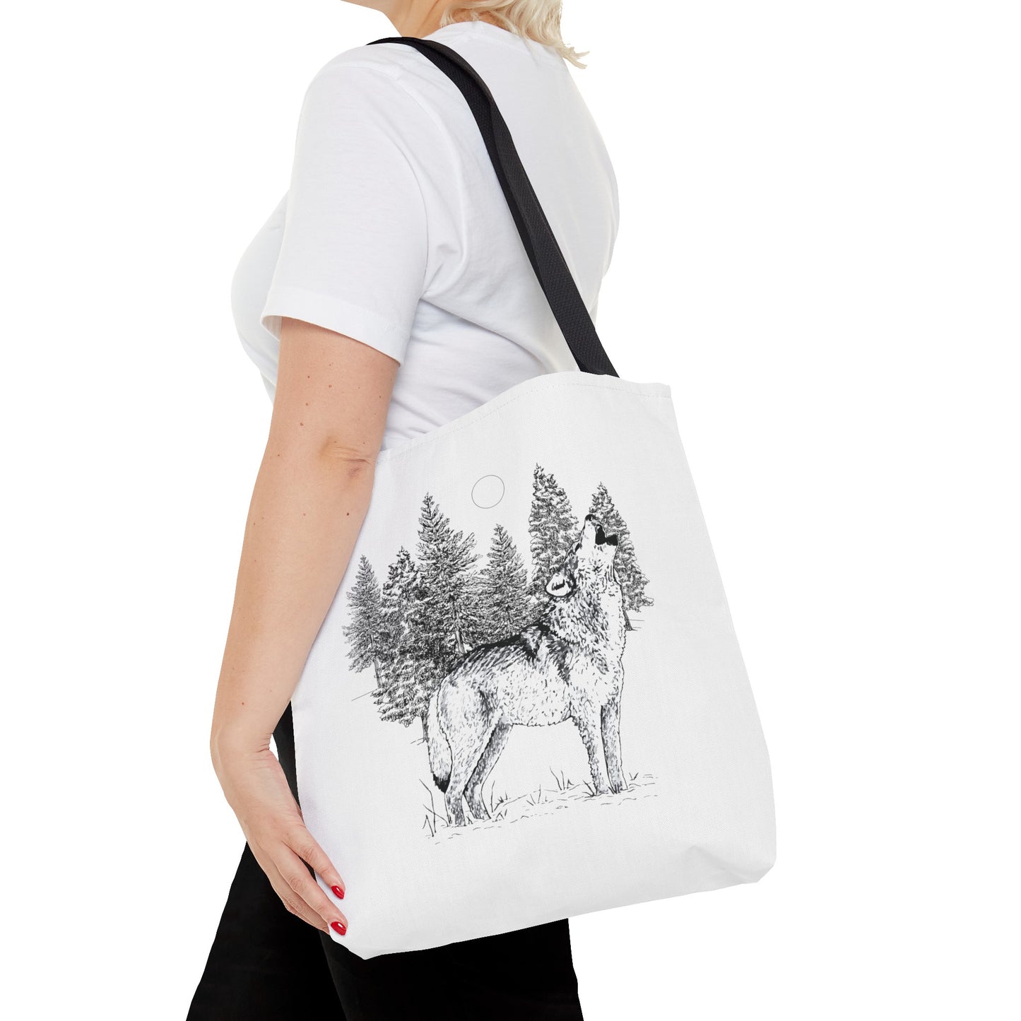 Howling Wolf Tote Bag , Travel tote, Powwow bag, Native American design