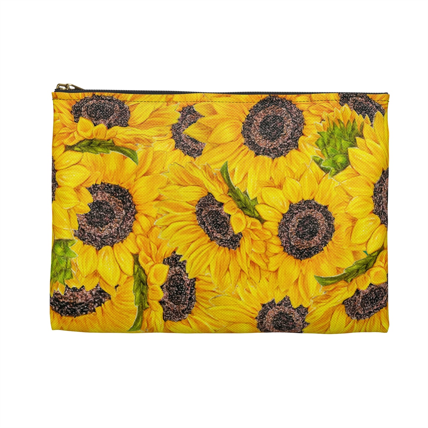 Accessory Pouch, Sunflower Theme, Oklahoma Wildflower, Yellow Floral, Sunflower Art