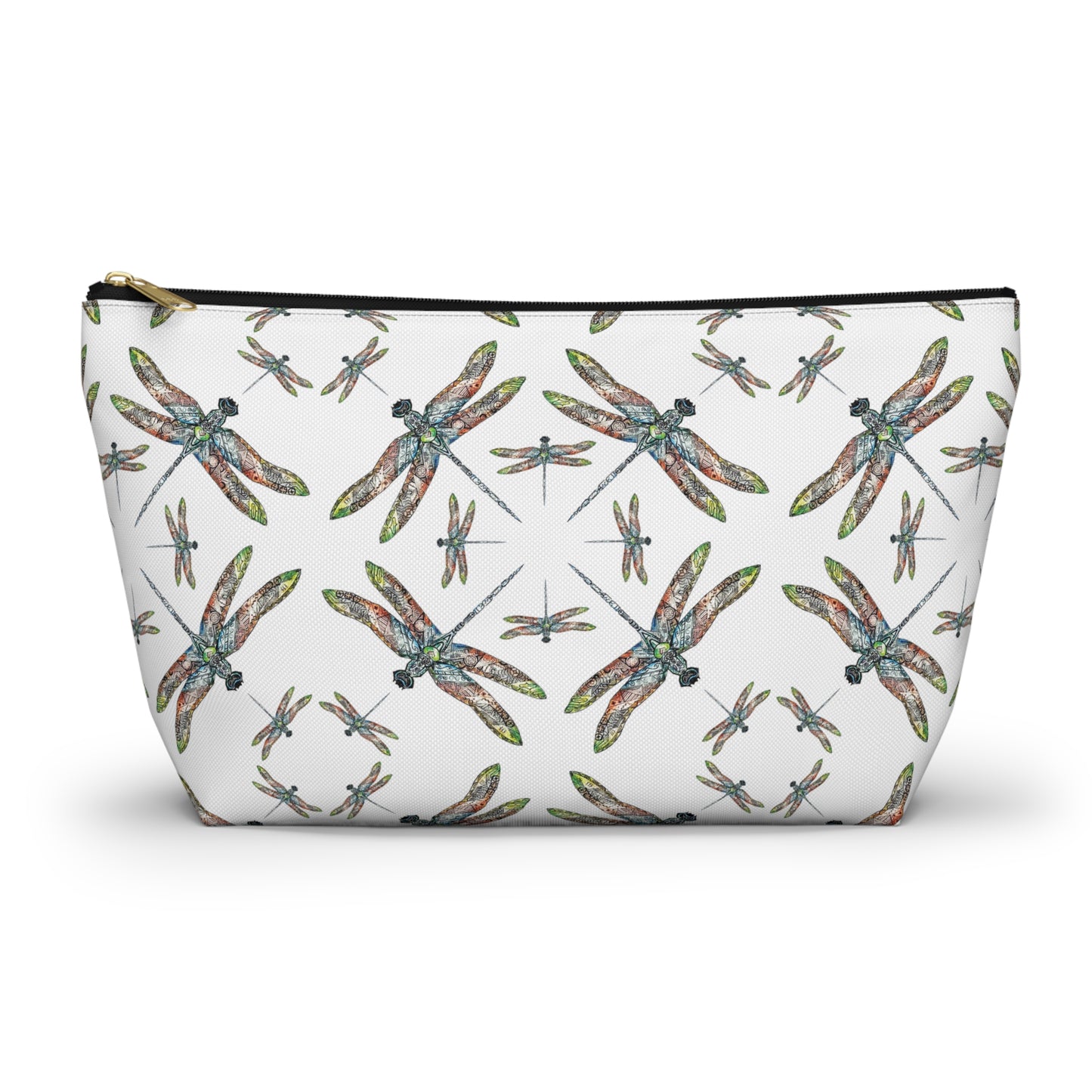 Accessory Pouch w T-bottom, Dragonfly, Native American Design