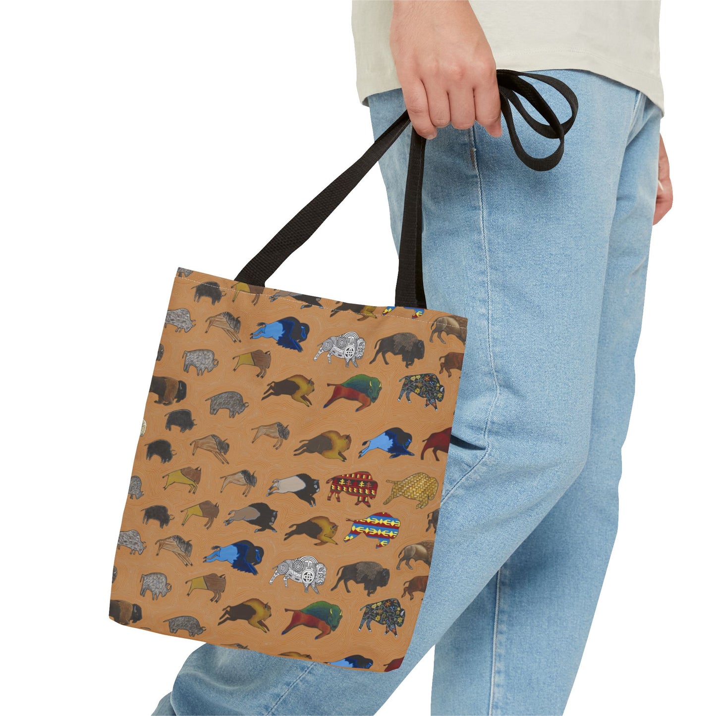 Tote Bag, Brown, Bison Transition, Buffalo, Native American