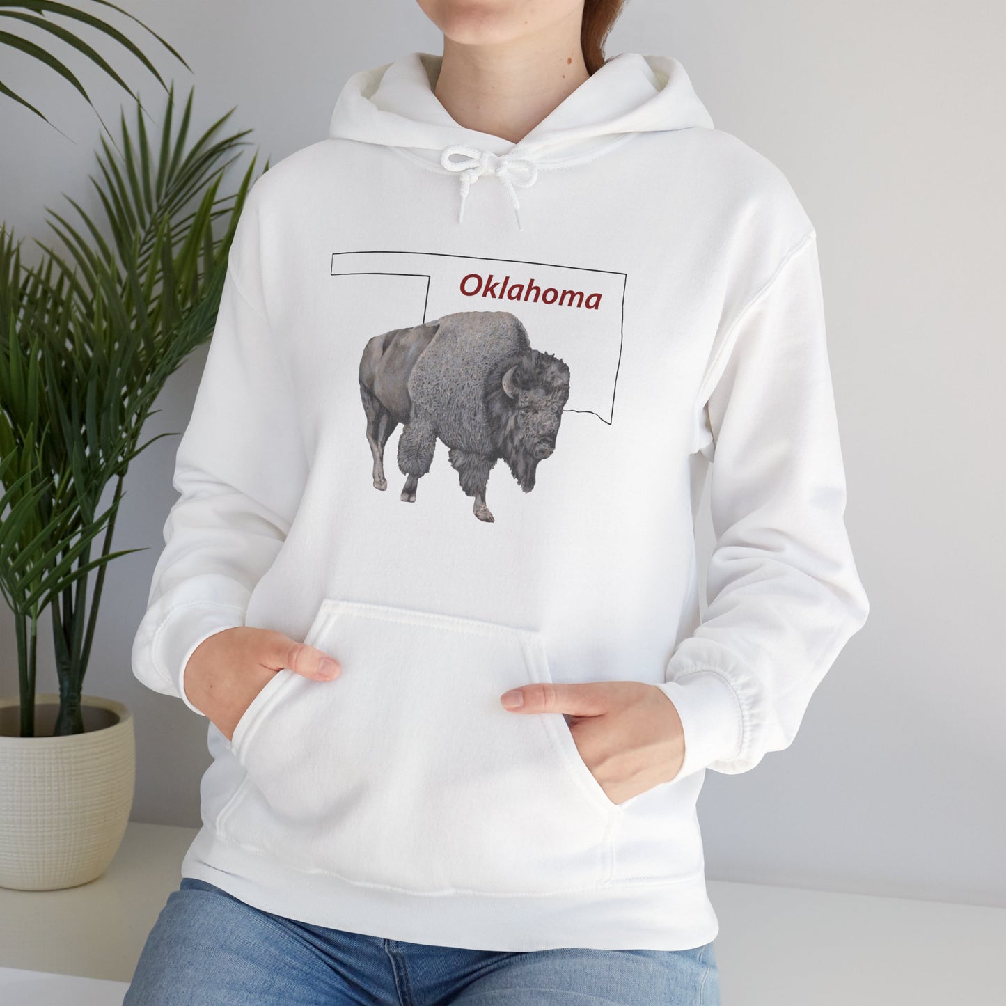 Unisex Heavy Blend™ Hooded Sweatshirt, Oklahoma, Bison