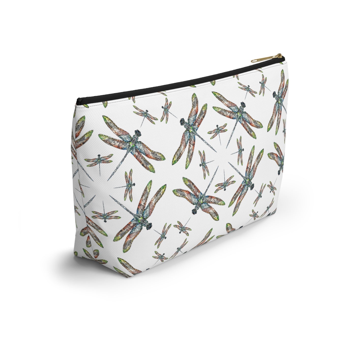 Accessory Pouch w T-bottom, Dragonfly, Native American Design