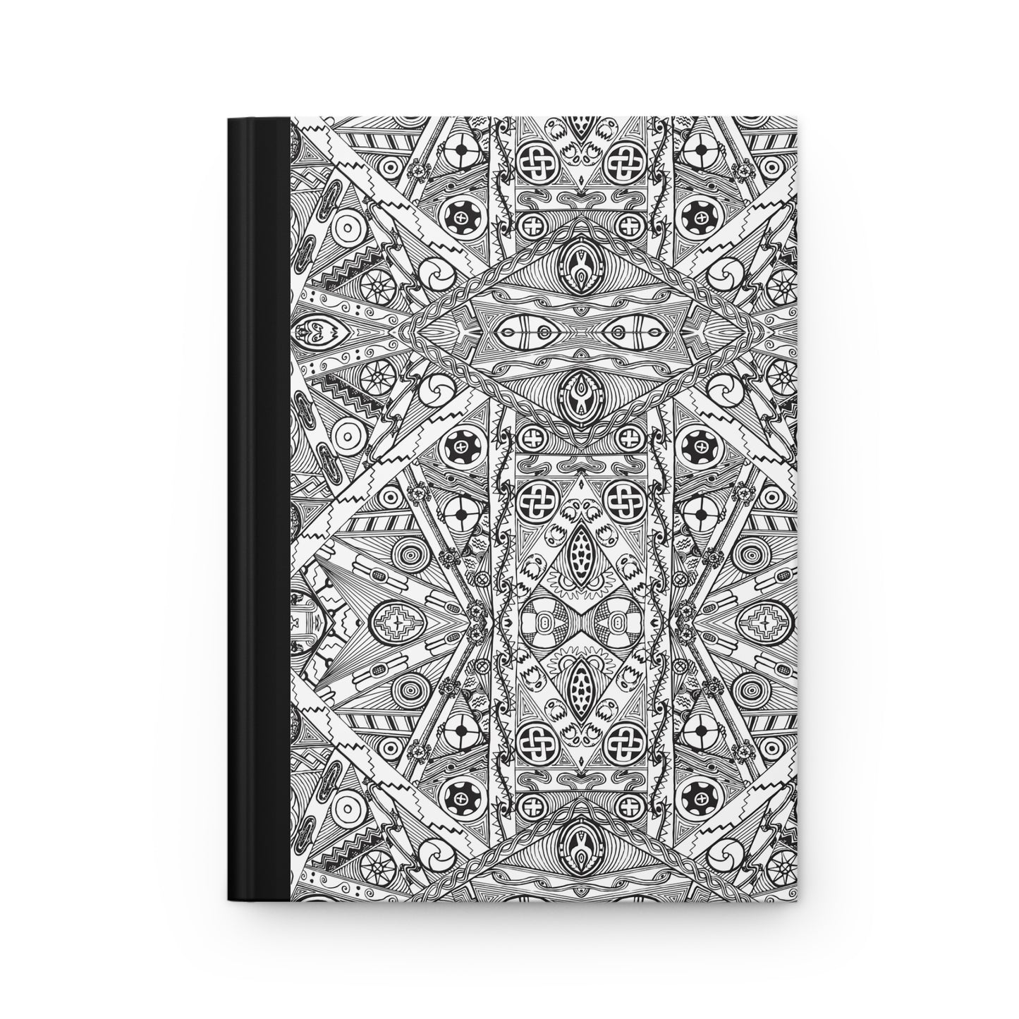 Black and White Tribal Motif Hardcover Journal Matte