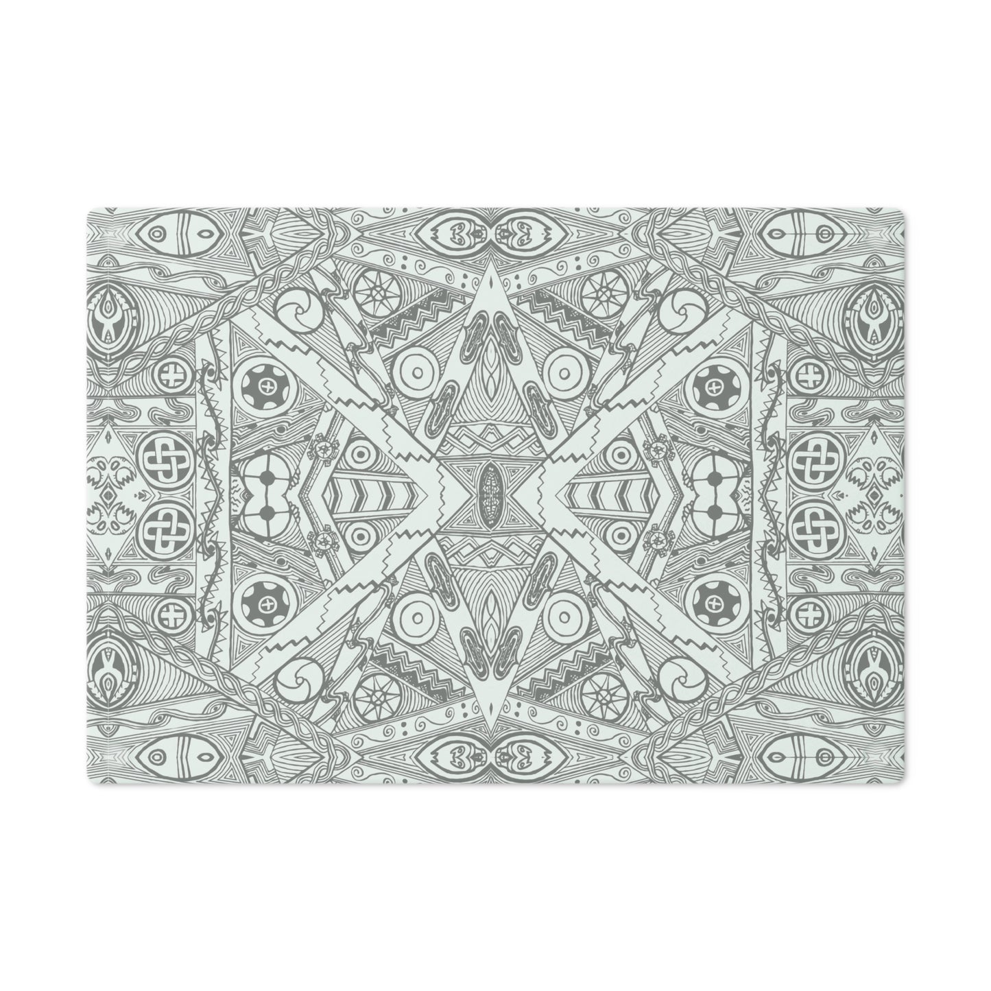 Cutting Board, Black and White Tribal Motif, Kitchen Accessory