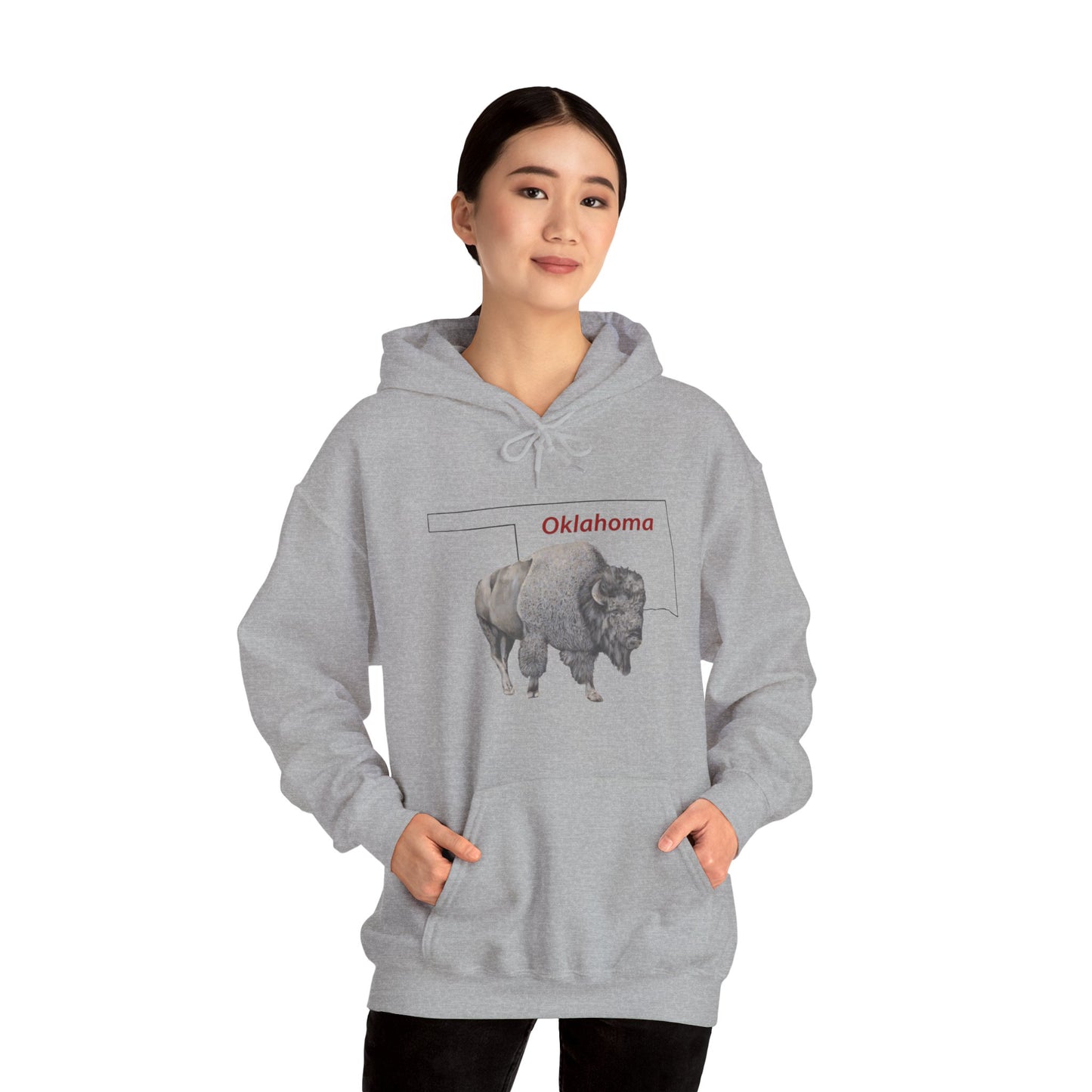 Unisex Heavy Blend™ Hooded Sweatshirt, Oklahoma, Bison